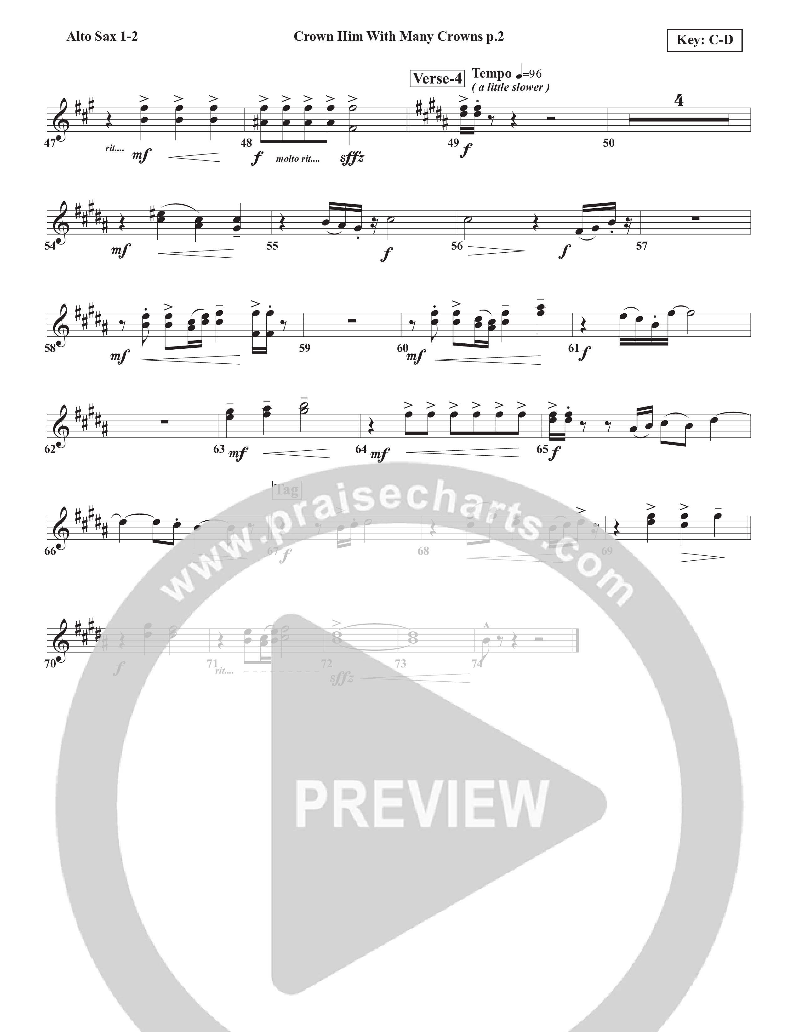 Crown Him With Many Crowns Alto Sax 1/2 (Chris Emert)