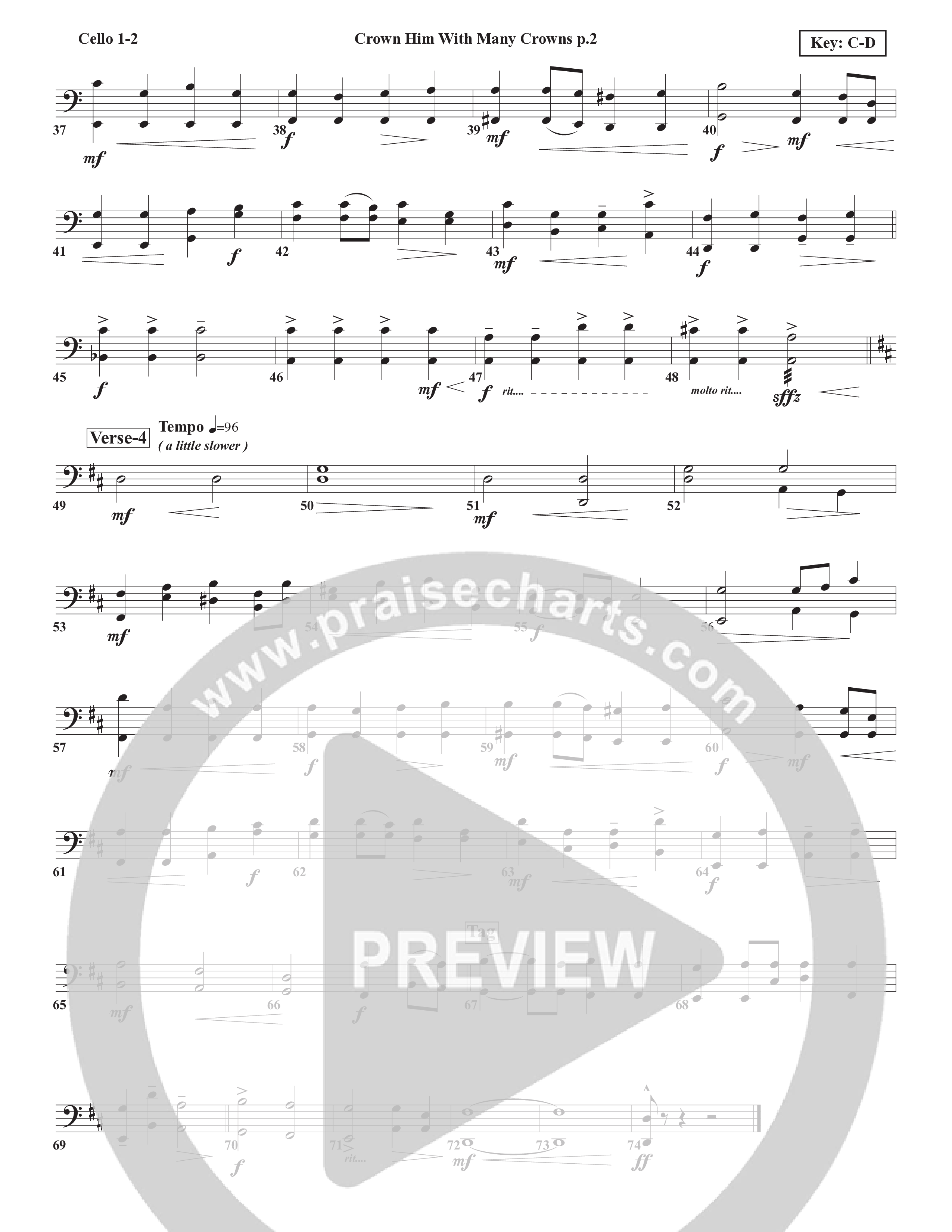 Crown Him With Many Crowns Cello (Chris Emert)