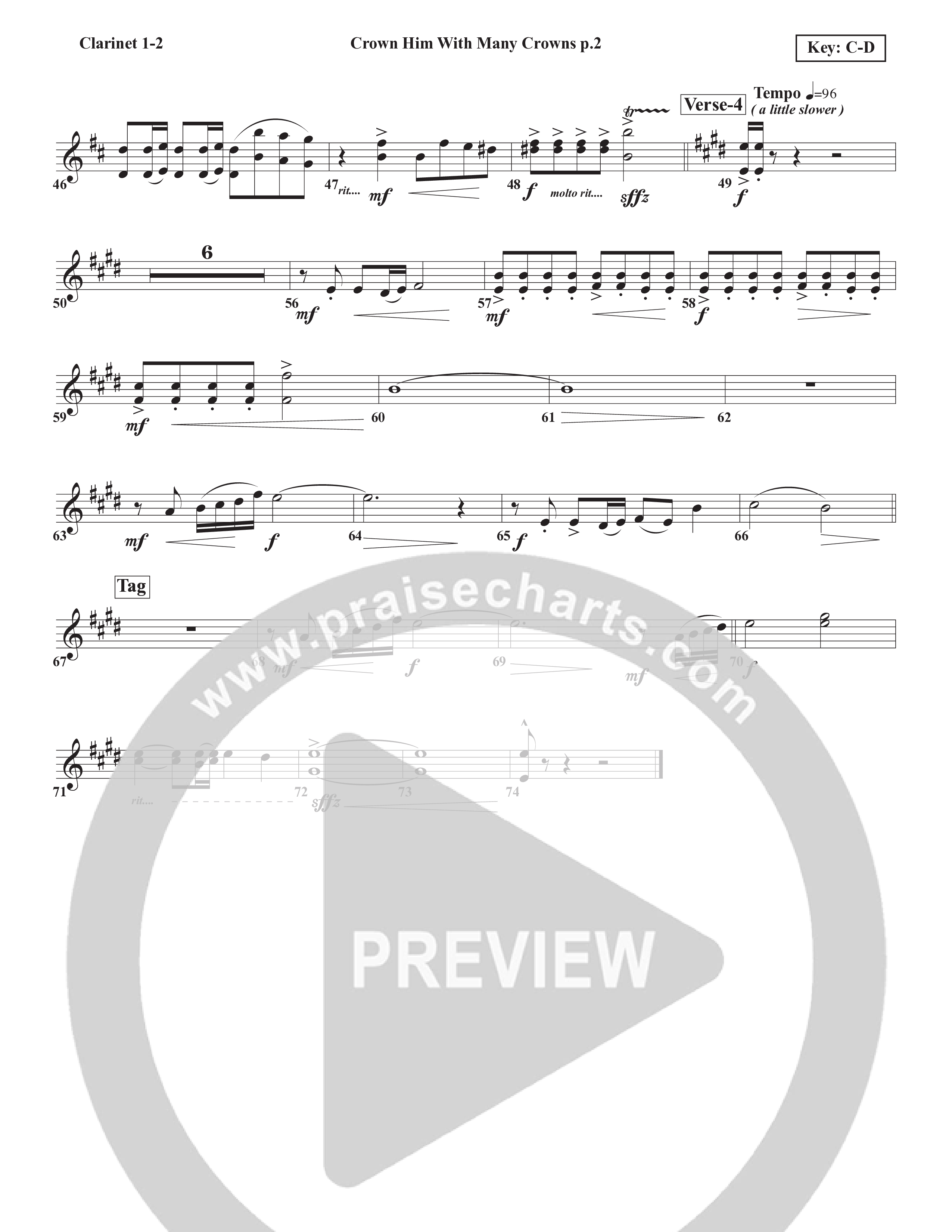 Crown Him With Many Crowns Clarinet 1/2 (Chris Emert)