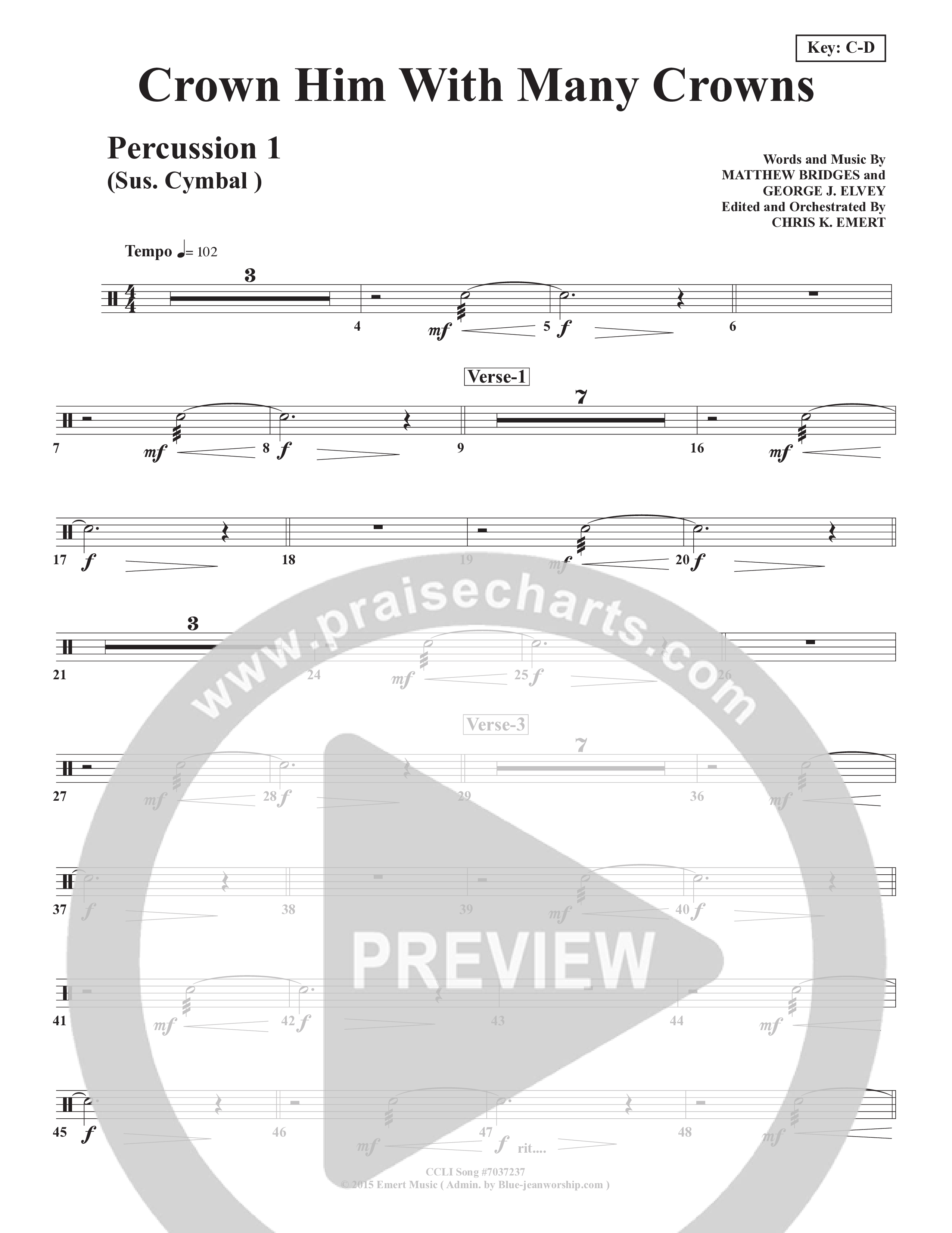 Crown Him With Many Crowns Percussion (Chris Emert)