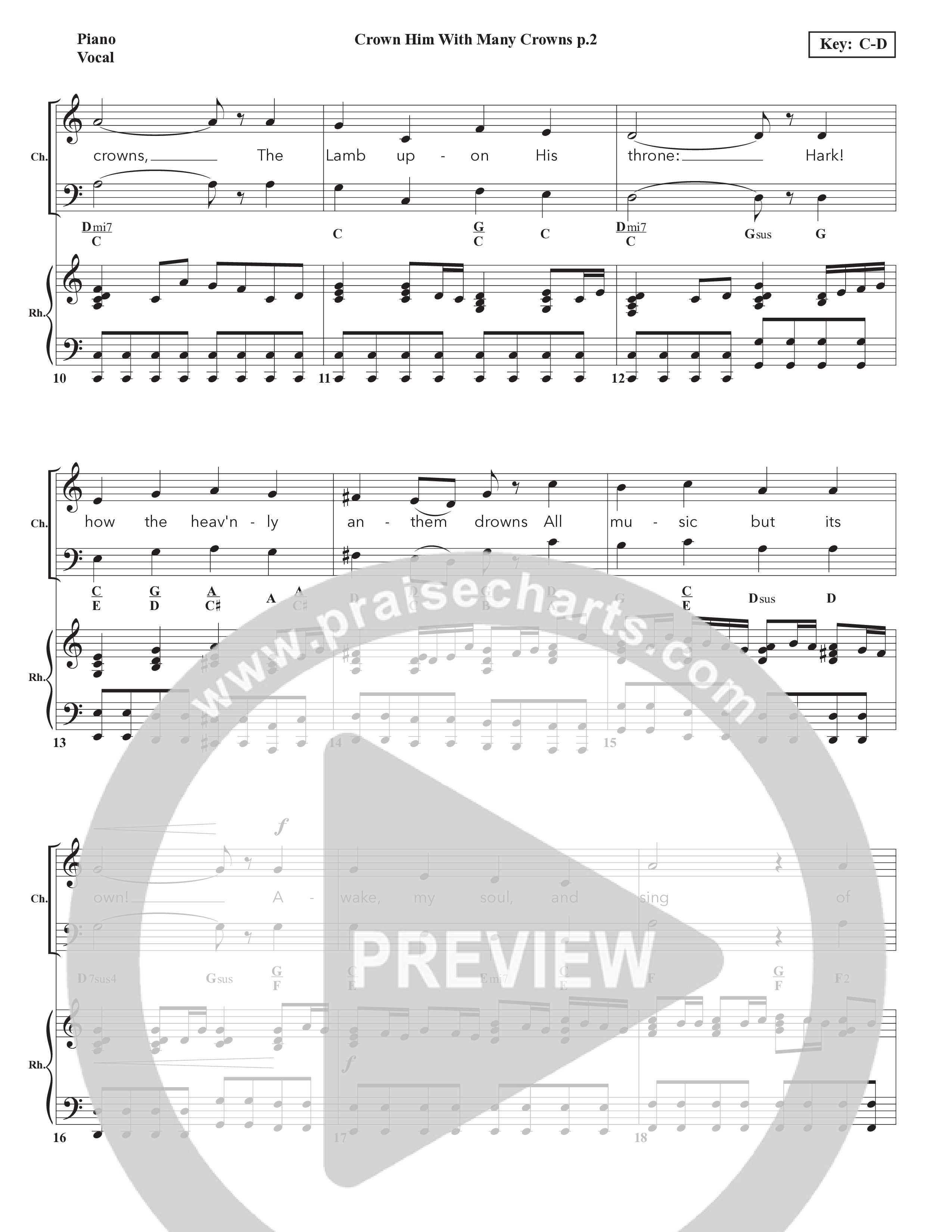 Crown Him With Many Crowns Piano/Choir (SATB) (Chris Emert)