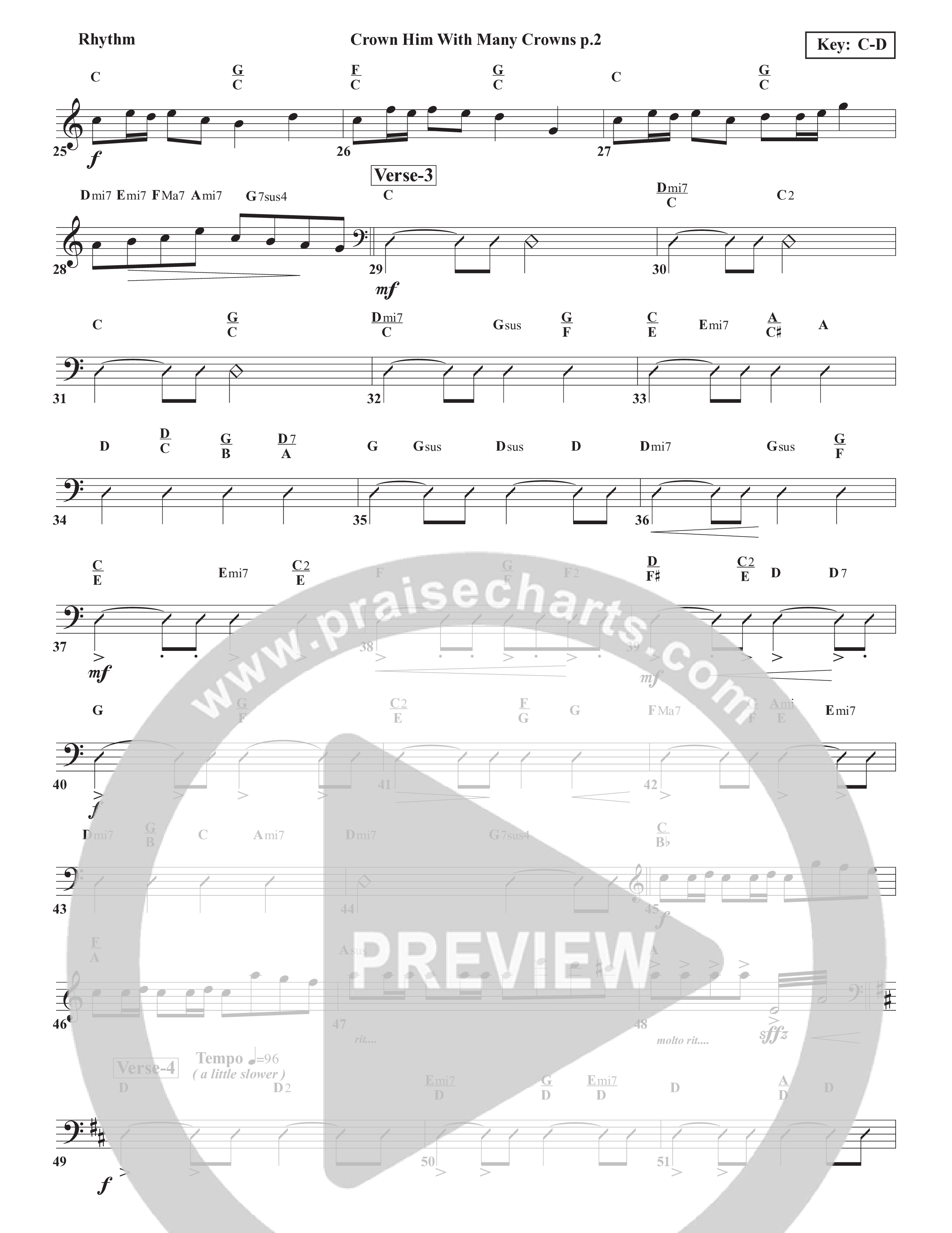 Crown Him With Many Crowns Rhythm Chart (Chris Emert)