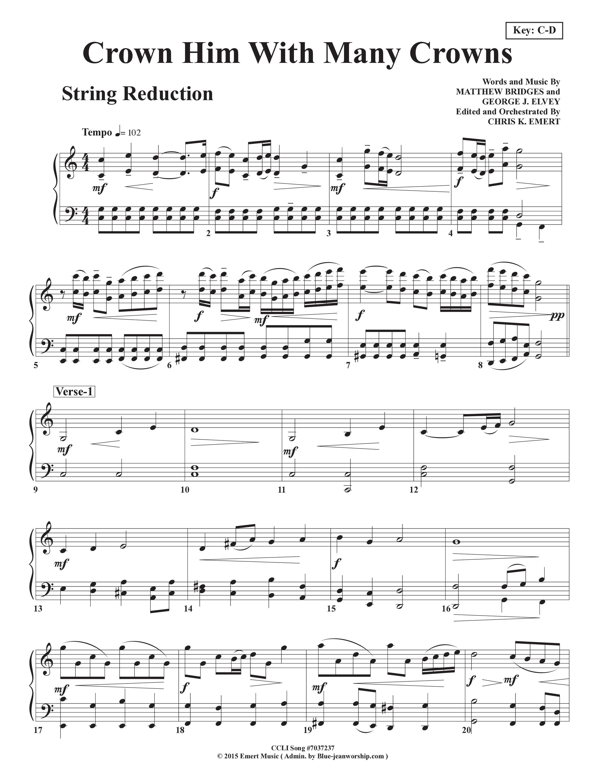 Crown Him With Many Crowns String Reduction (Chris Emert)