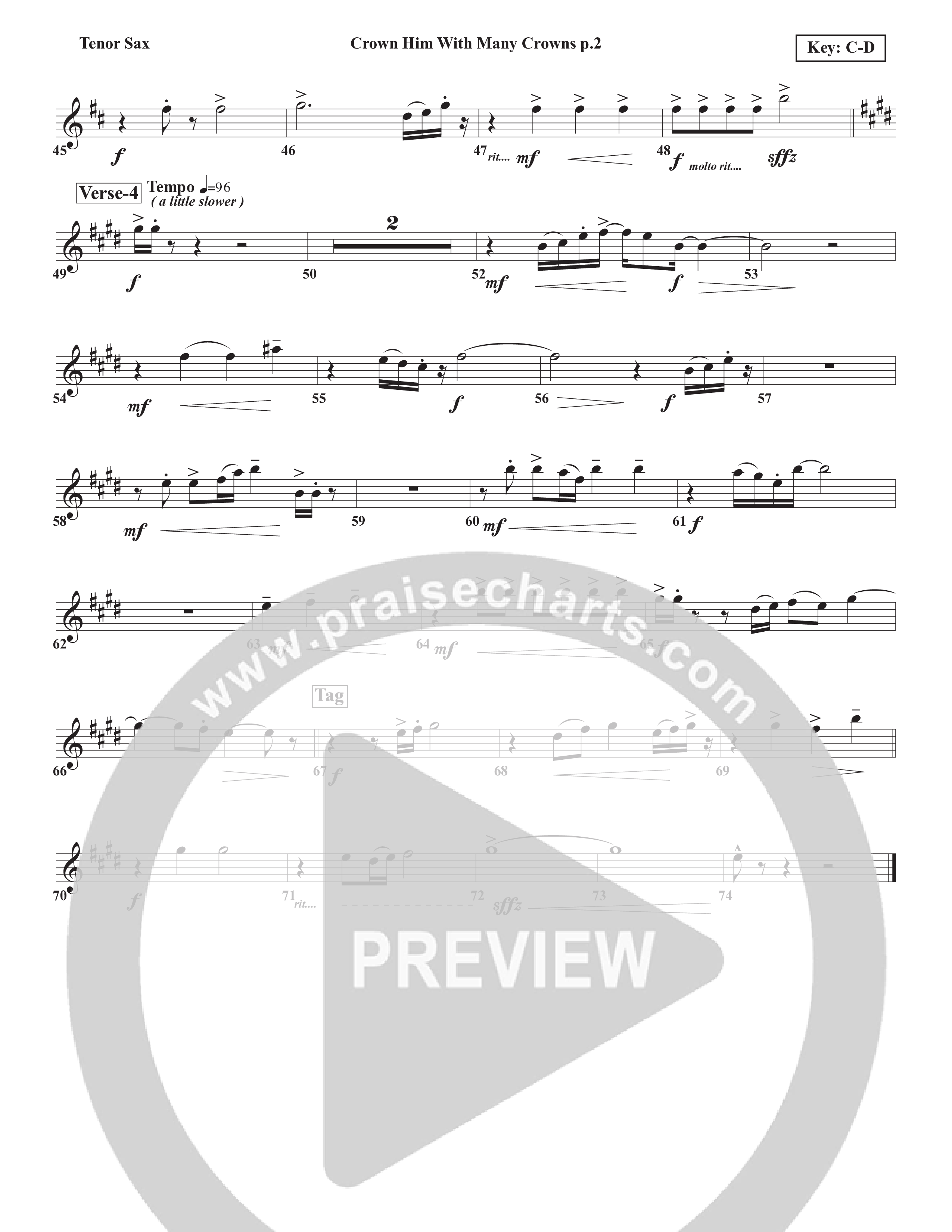 Crown Him With Many Crowns Tenor Sax/Baritone T.C. (Chris Emert)