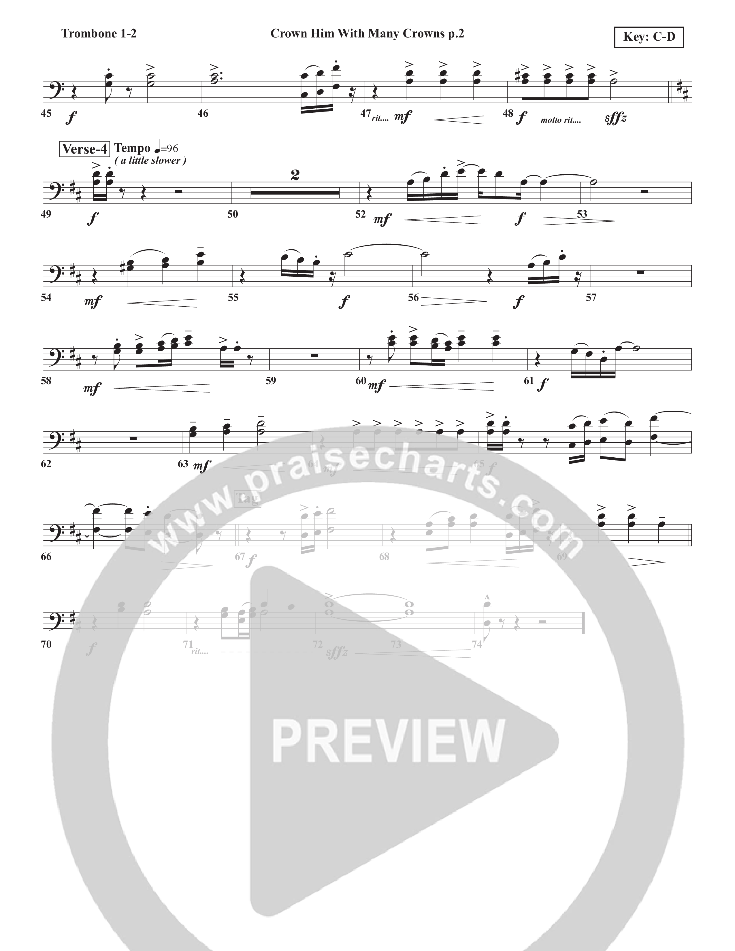 Crown Him With Many Crowns Trombone 1/2 (Chris Emert)