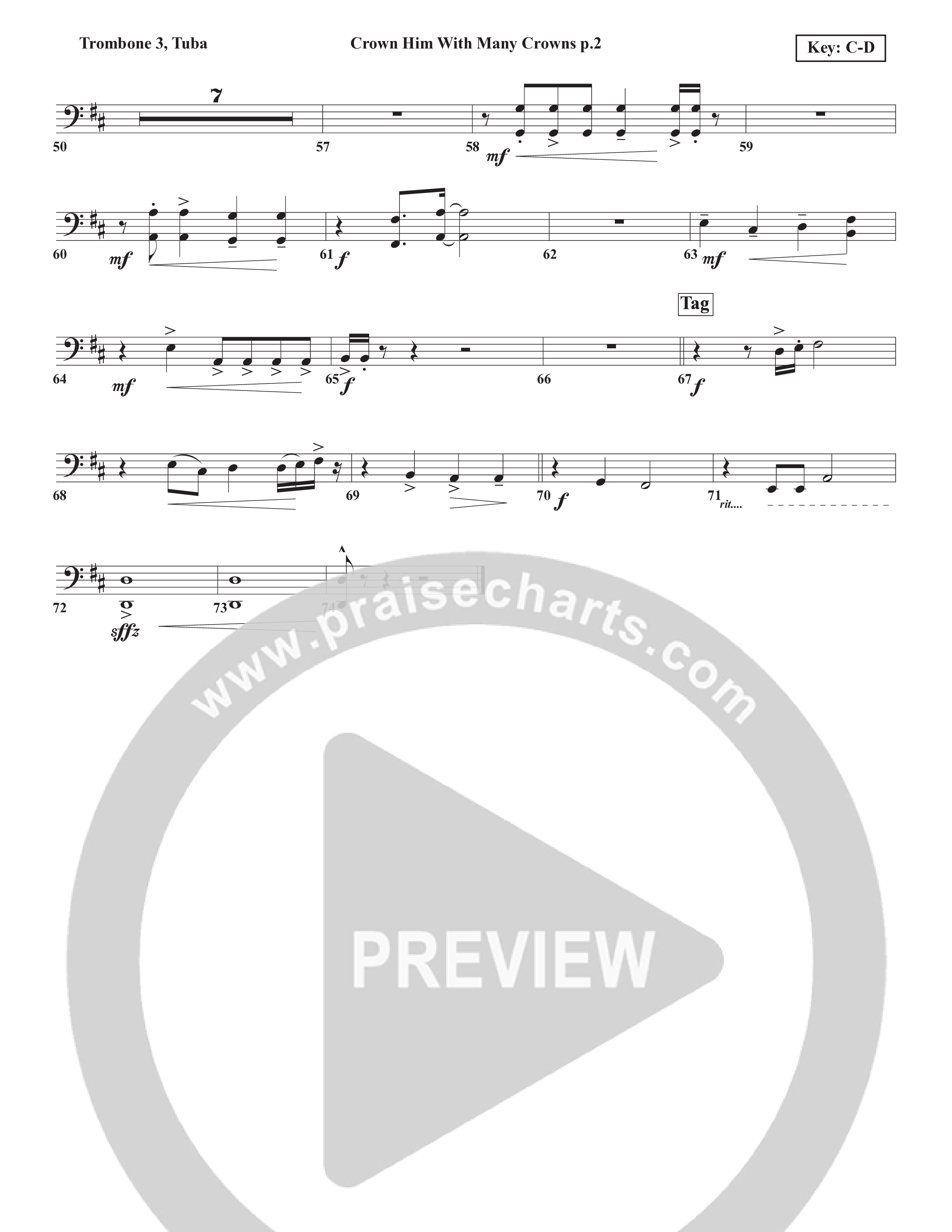 Crown Him With Many Crowns Trombone 3/Tuba (Chris Emert)