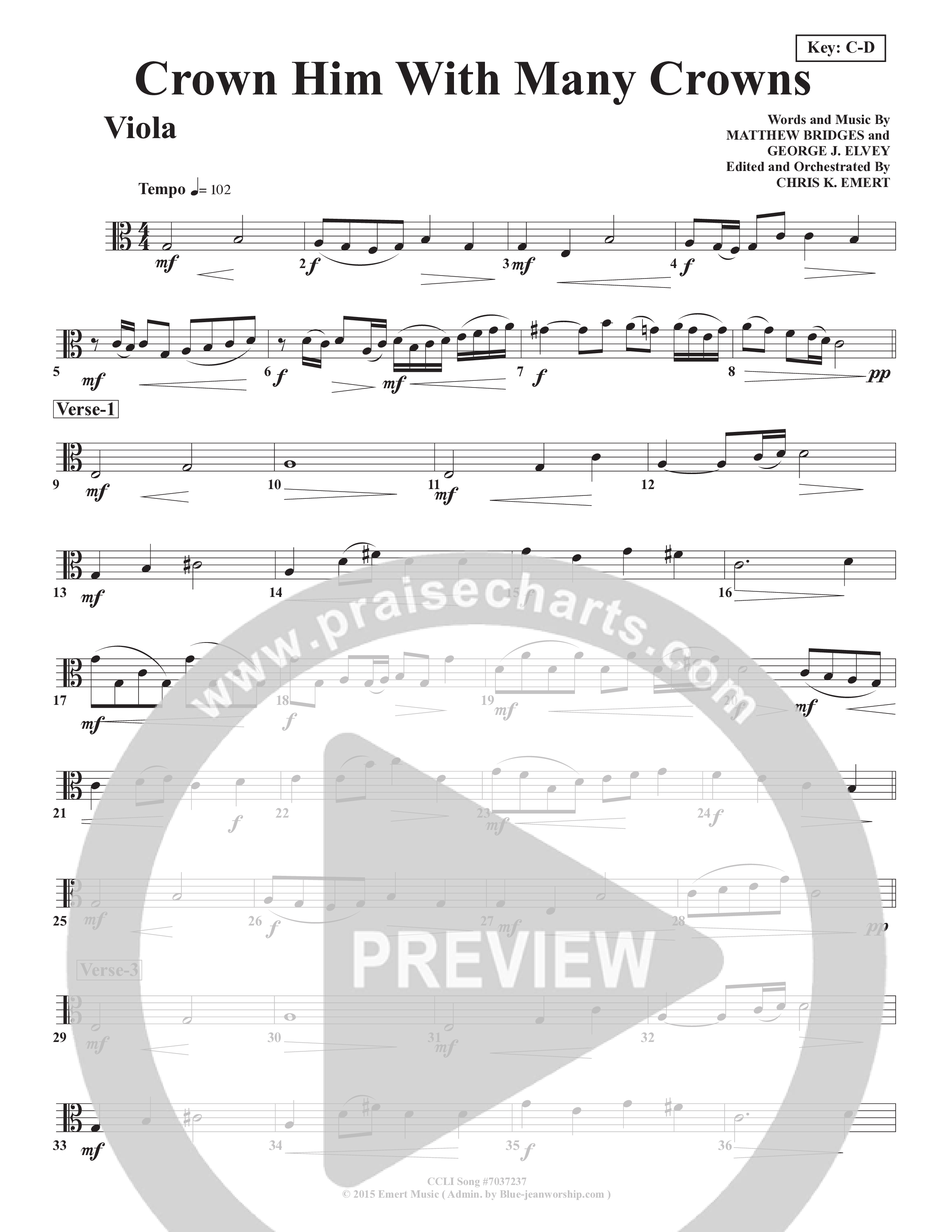 Crown Him With Many Crowns Viola (Chris Emert)