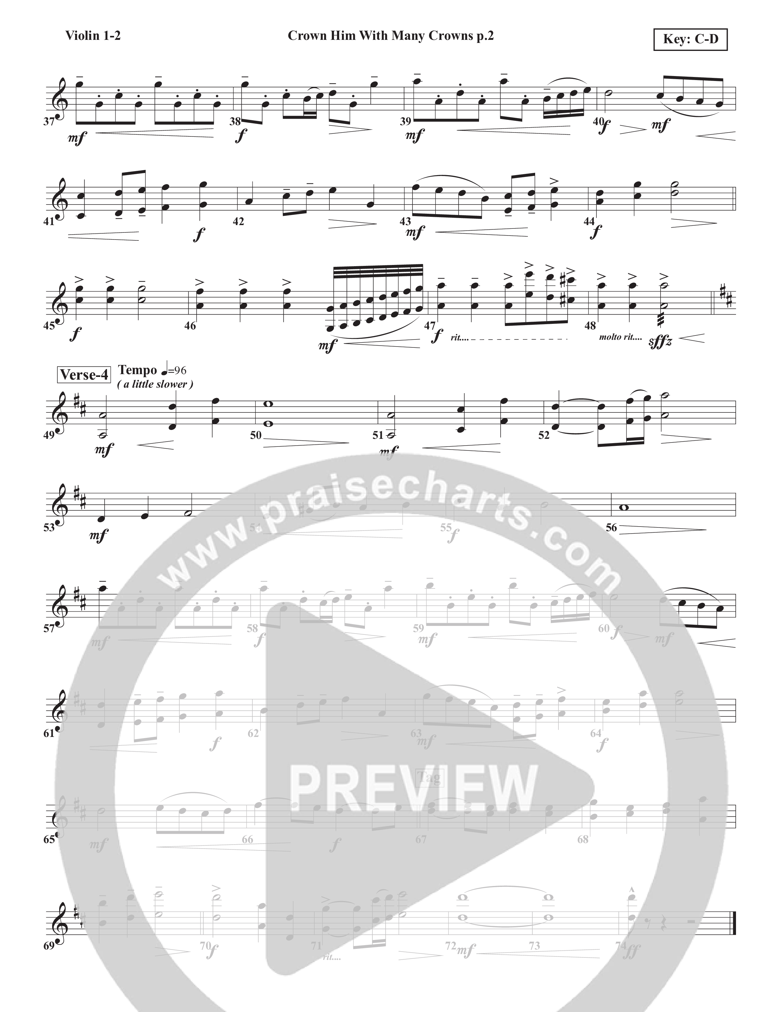 Crown Him With Many Crowns Violin 1/2 (Chris Emert)