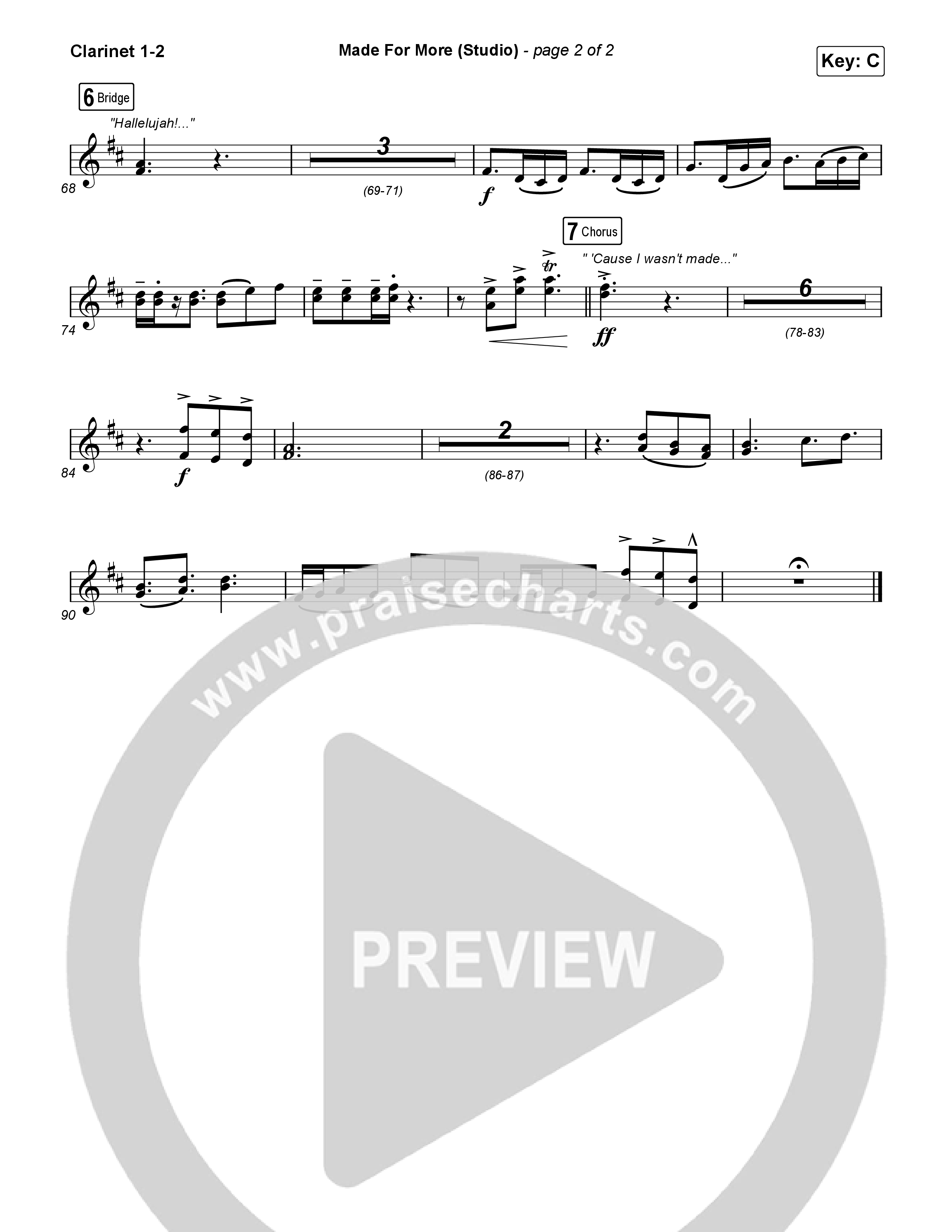 Made For More (Studio) Clarinet 1/2 (Josh Baldwin)