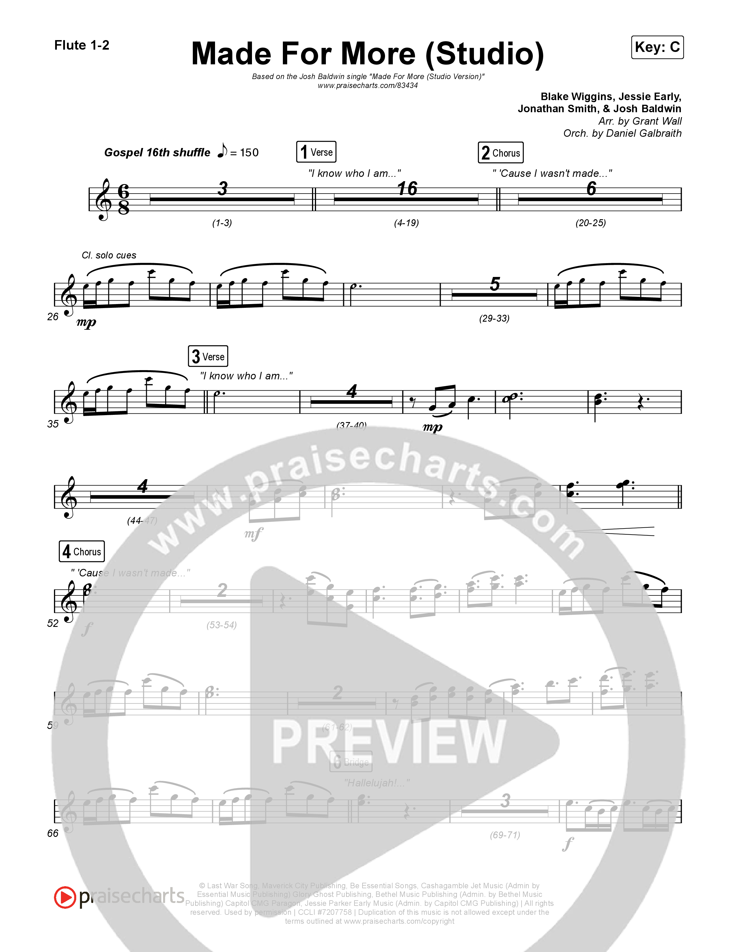 Made For More (Studio) Flute 1,2 (Josh Baldwin)