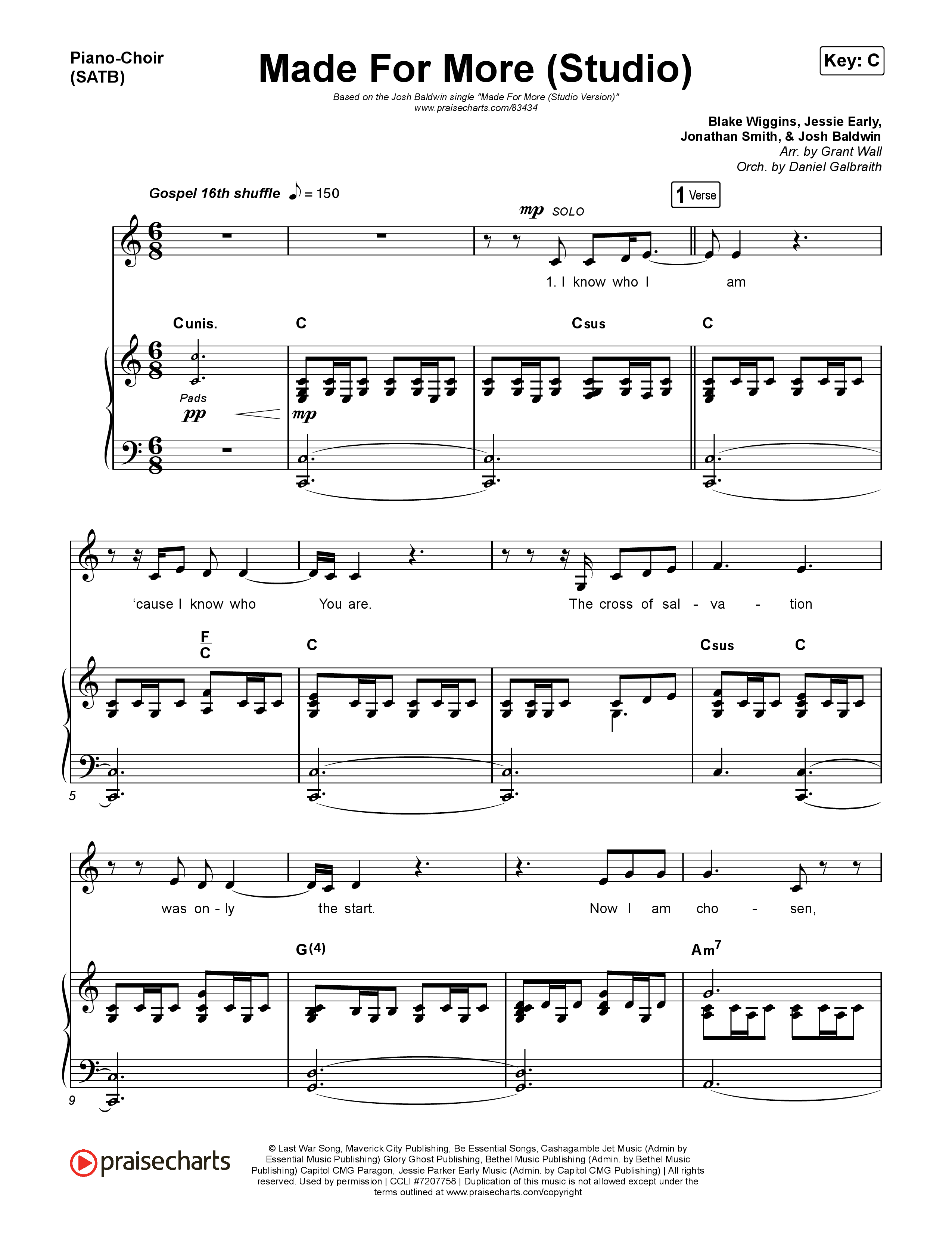 Made For More (Studio) Piano/Vocal Pack (Josh Baldwin)