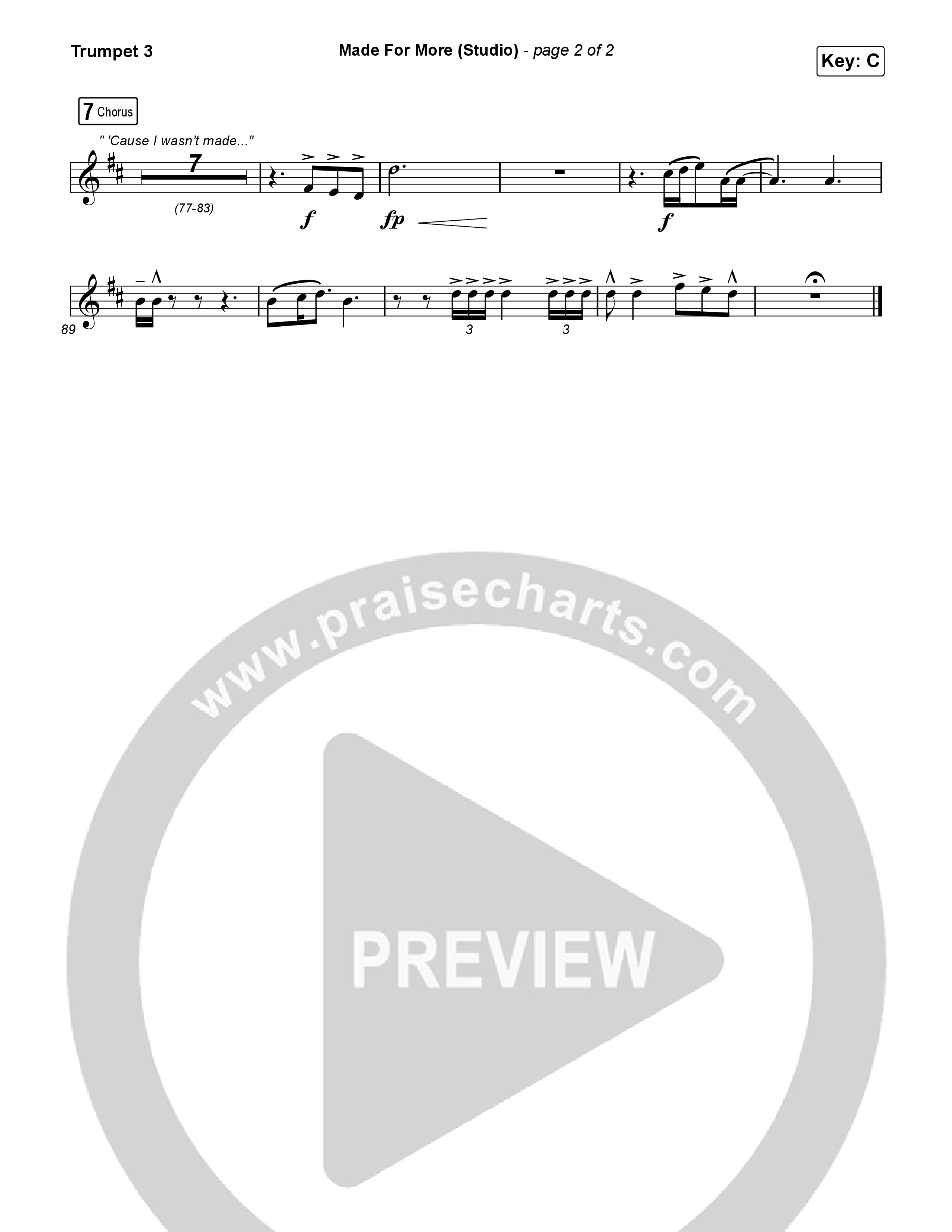 Made For More (Studio) Trumpet 3 (Josh Baldwin)