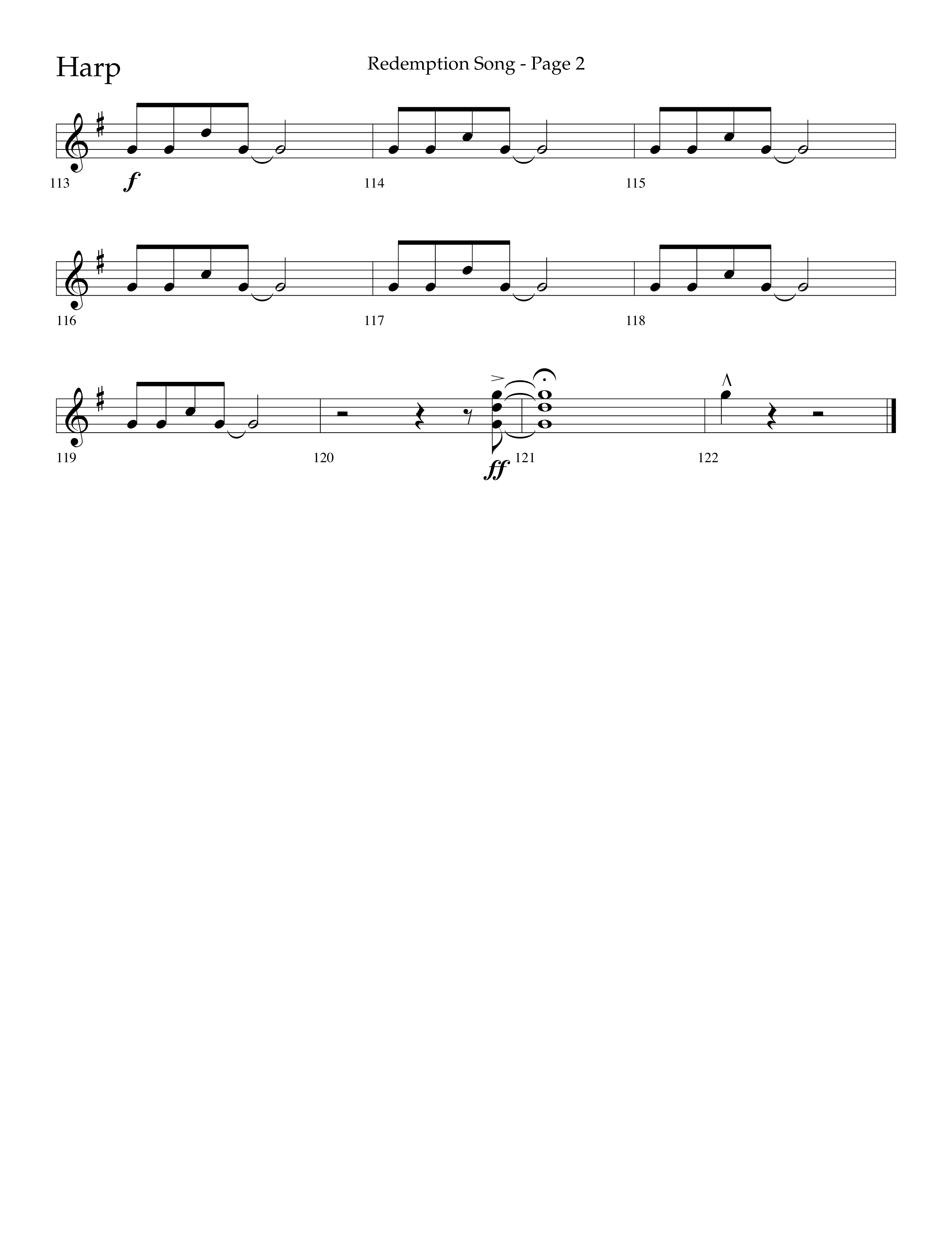 Redemption Song (Choral Anthem SATB) Harp (Lifeway Choral / Arr. Cliff Duren)