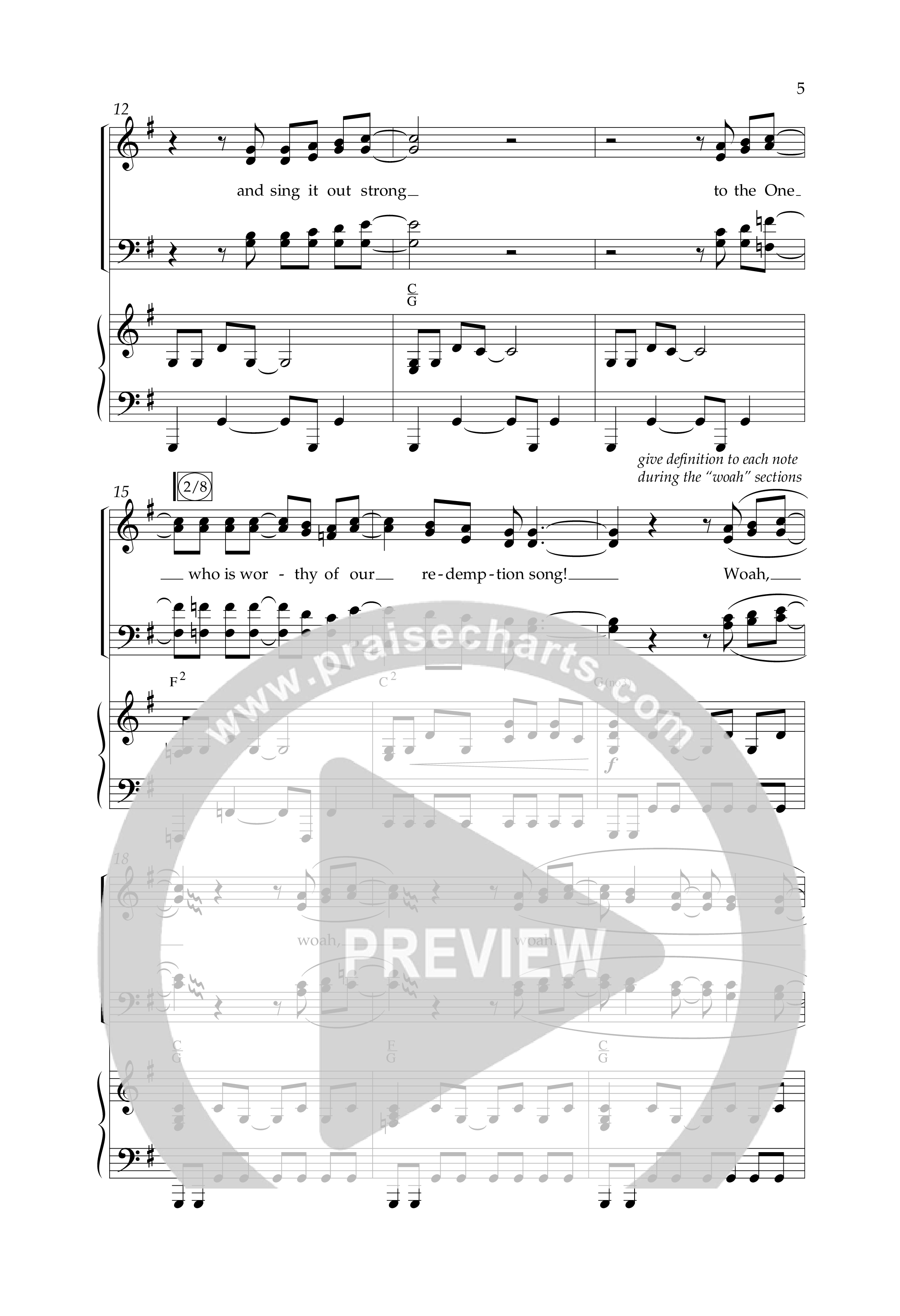 Redemption Song (Choral Anthem SATB) Anthem (SATB/Piano) (Lifeway Choral / Arr. Cliff Duren)