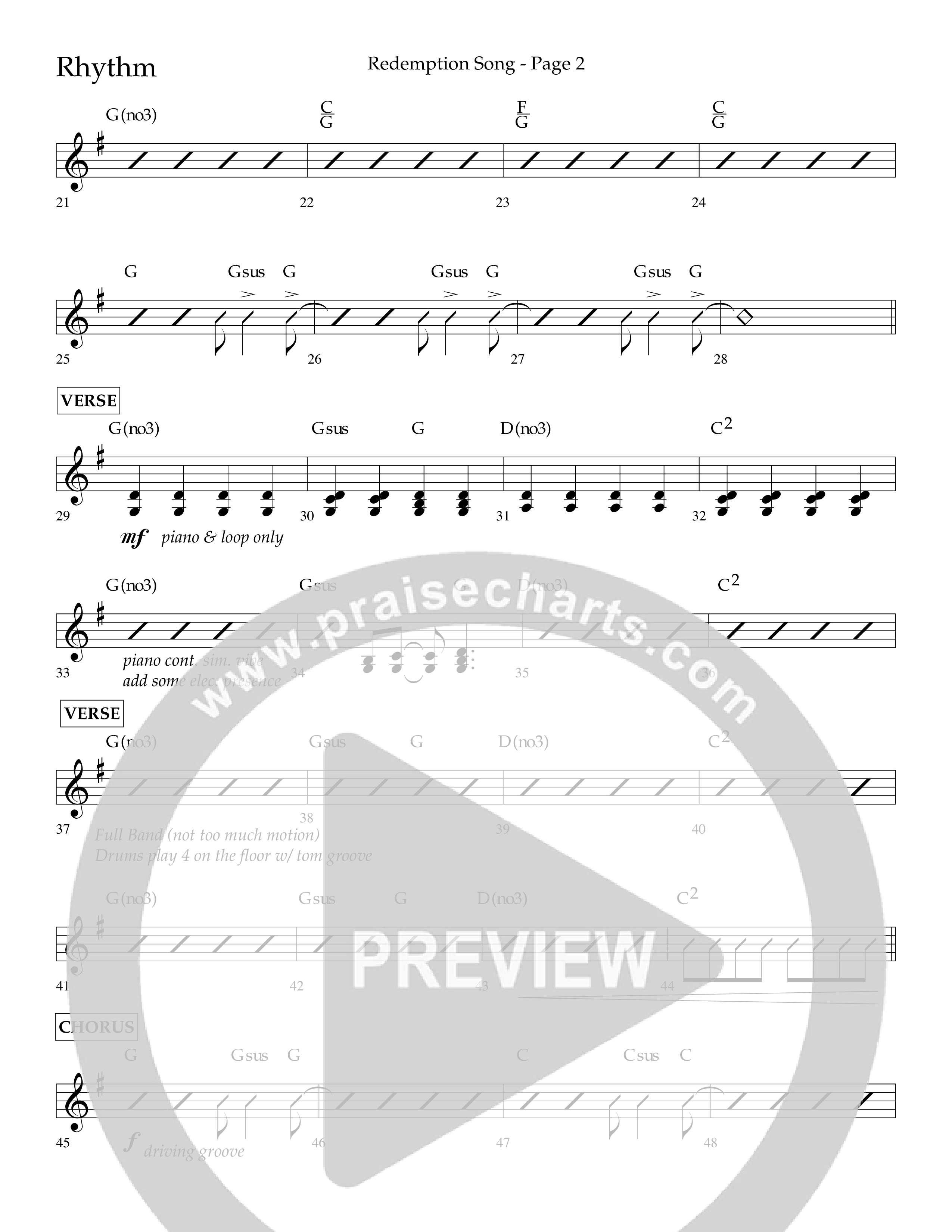 Redemption Song (Choral Anthem SATB) Lead Melody & Rhythm (Lifeway Choral / Arr. Cliff Duren)