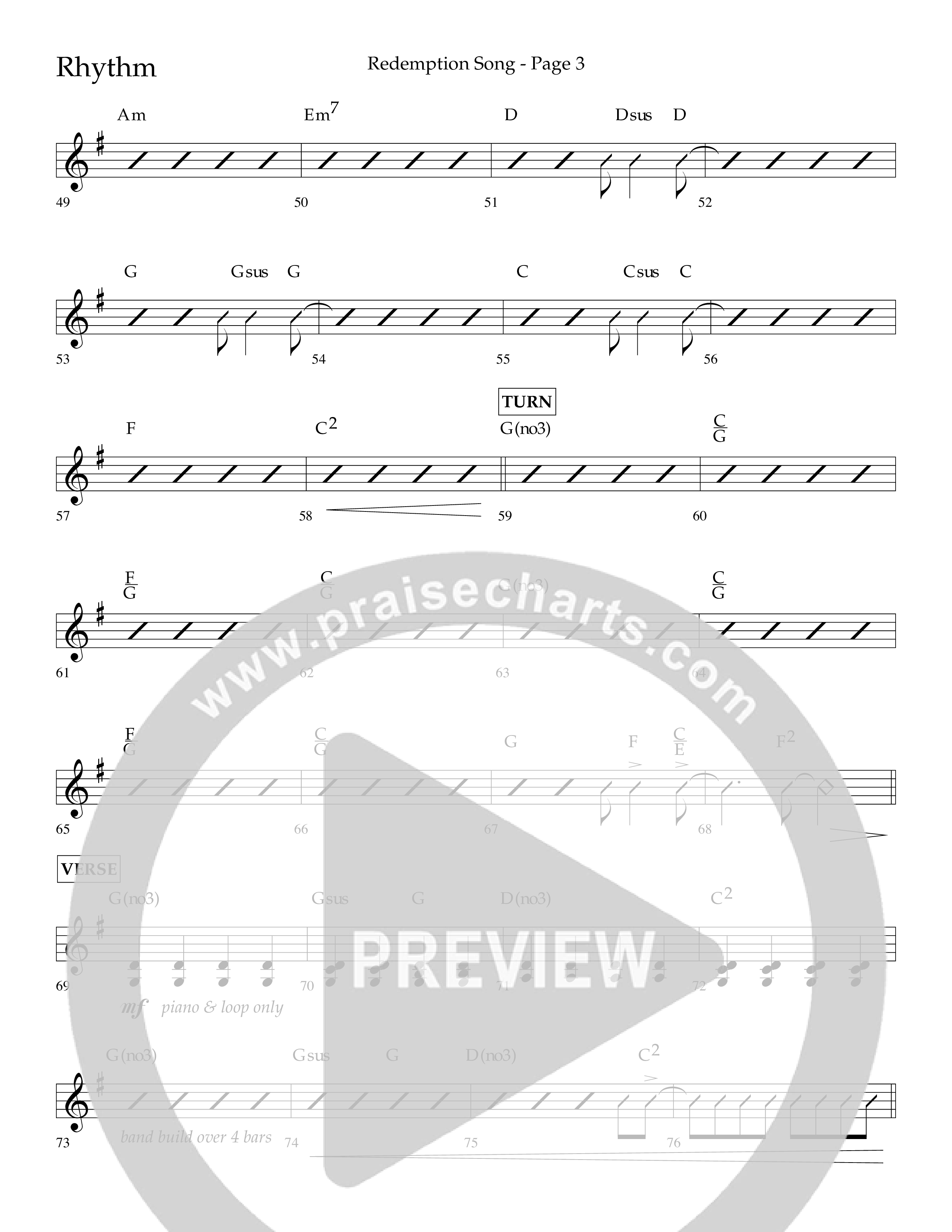 Redemption Song (Choral Anthem SATB) Lead Melody & Rhythm (Lifeway Choral / Arr. Cliff Duren)