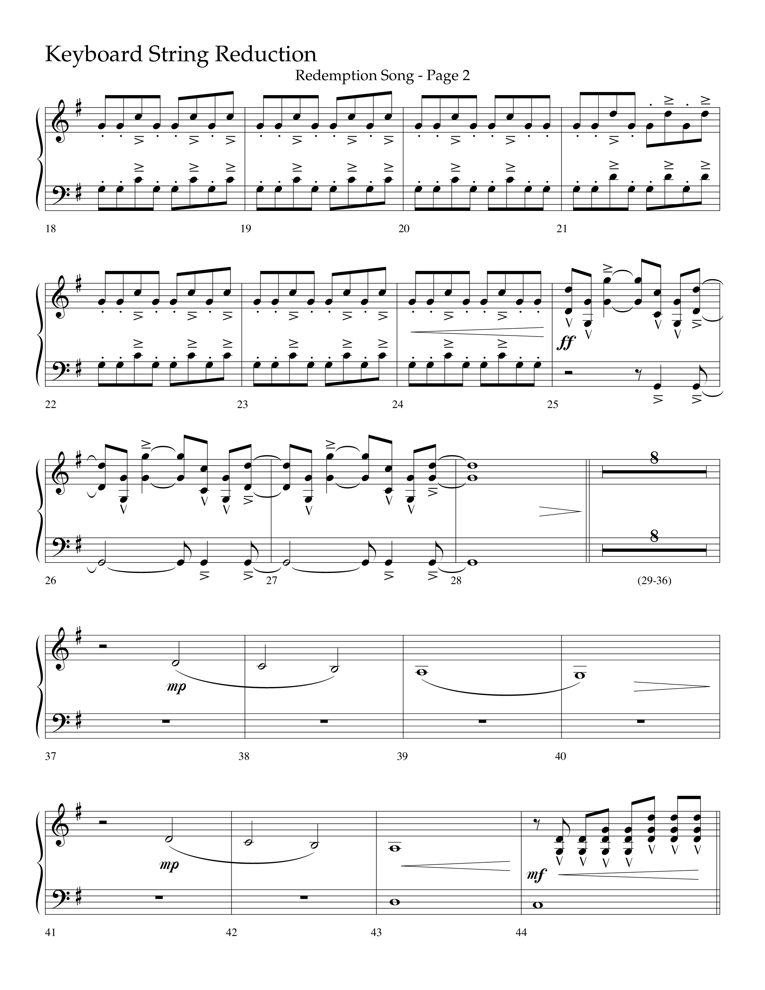 Redemption Song (Choral Anthem SATB) String Reduction (Lifeway Choral / Arr. Cliff Duren)