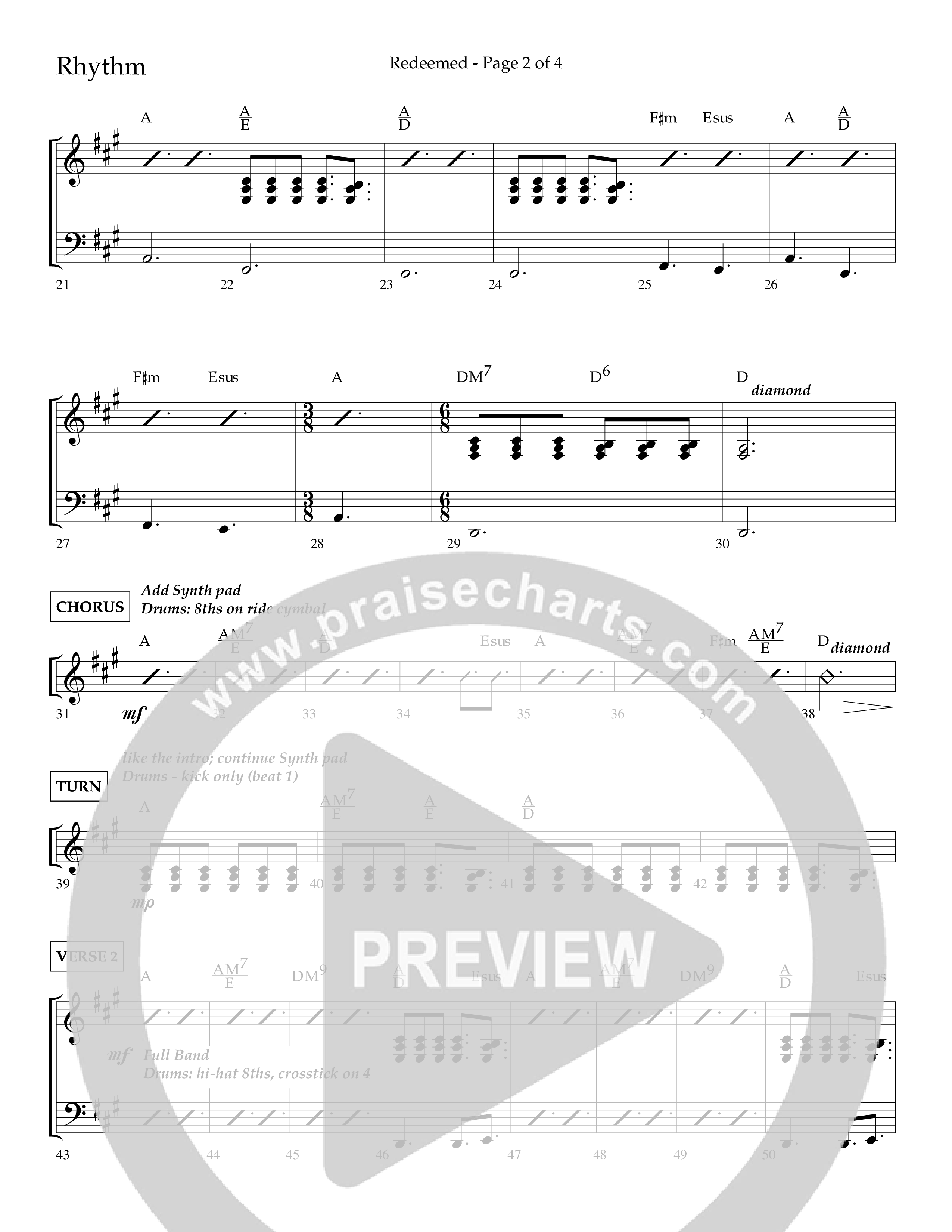 Redeemed (Choral Anthem SATB) Lead Melody & Rhythm (Lifeway Choral / Arr. Danny Zaloudik)