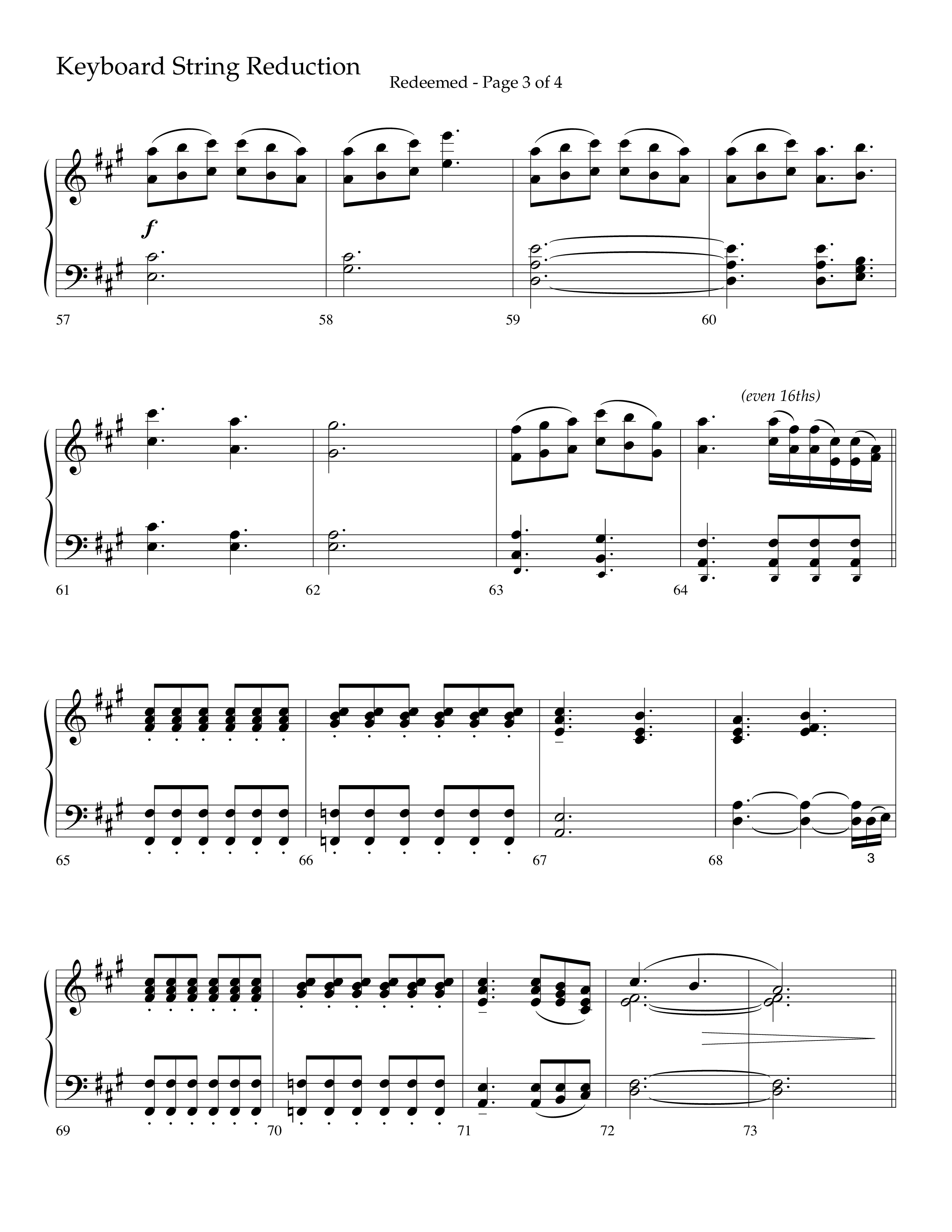 Redeemed (Choral Anthem SATB) String Reduction (Lifeway Choral / Arr. Danny Zaloudik)