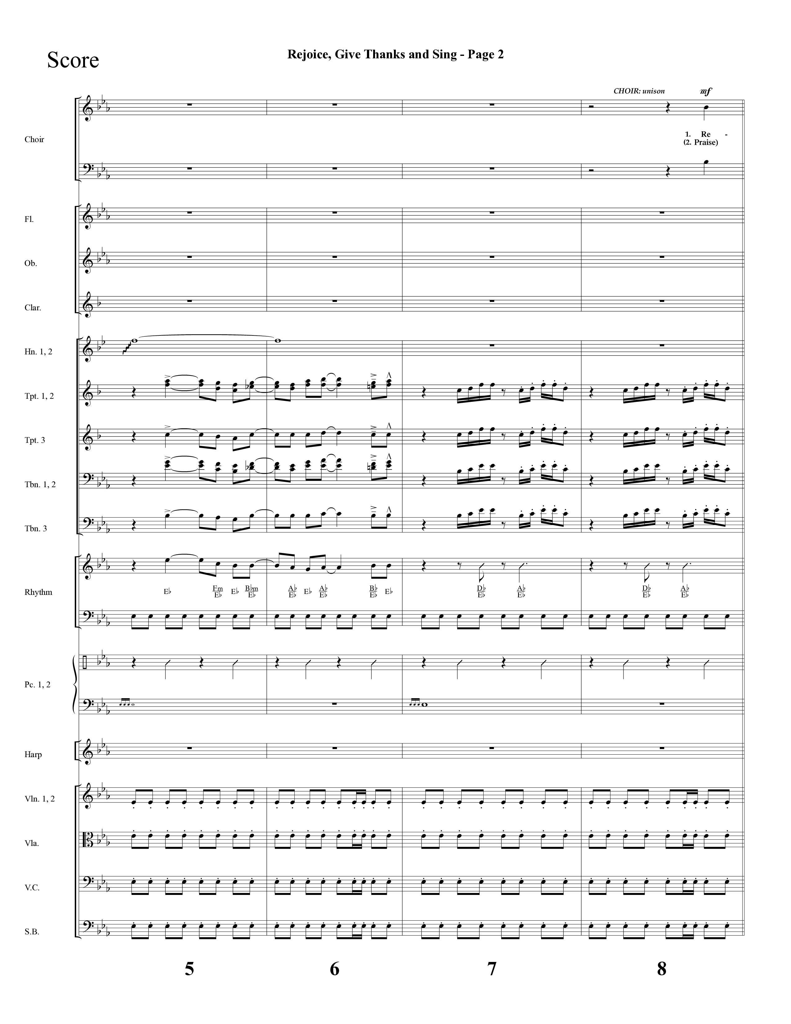 Rejoice, Give Thanks And Sing (with Rejoice, The Lord Is King, Come, Thou Almighty King) (Choral Anthem SATB) Orchestration (Lifeway Choral / Arr. Dave Williamson)