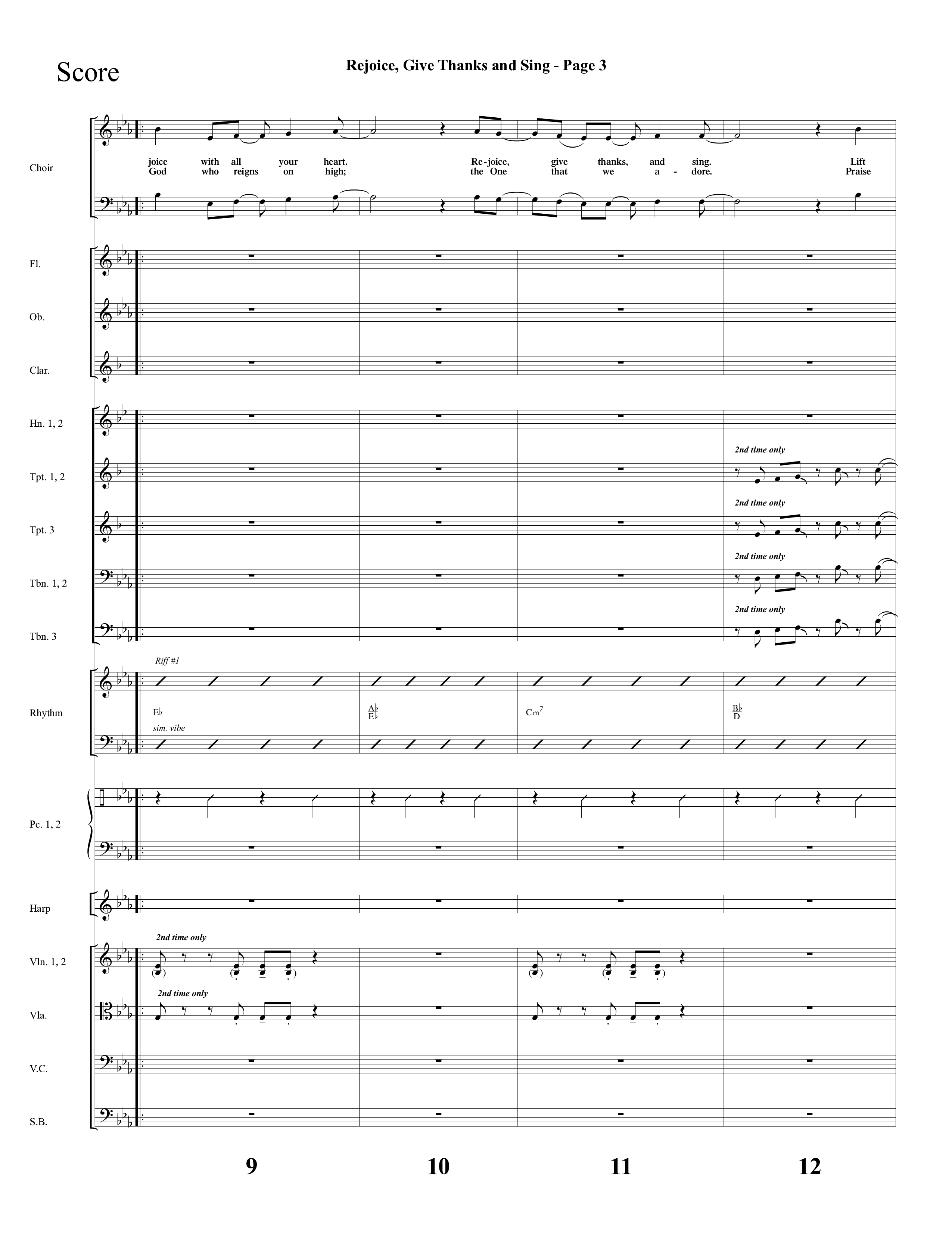 Rejoice, Give Thanks And Sing (with Rejoice, The Lord Is King, Come, Thou Almighty King) (Choral Anthem SATB) Orchestration (Lifeway Choral / Arr. Dave Williamson)