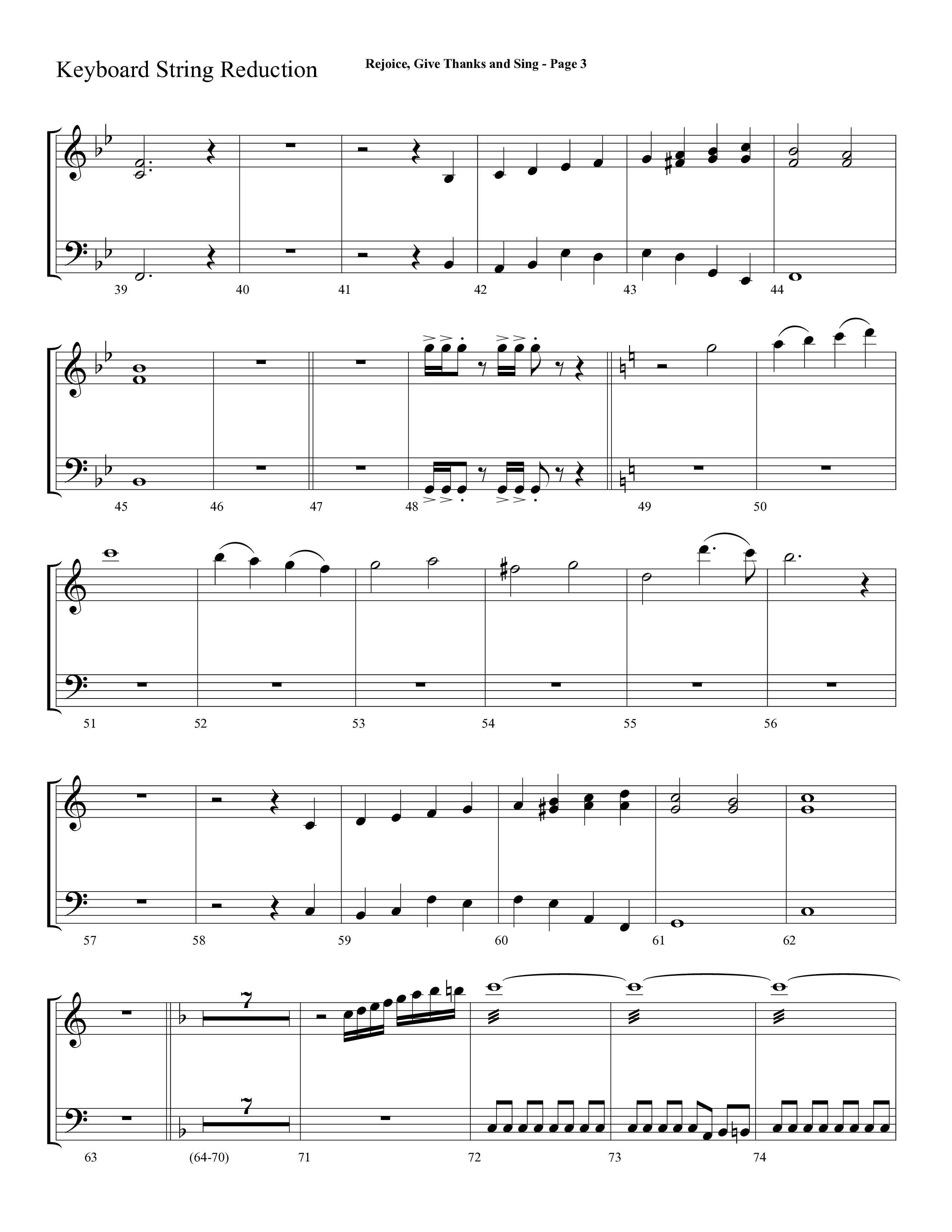 Rejoice, Give Thanks And Sing (with Rejoice, The Lord Is King, Come, Thou Almighty King) (Choral Anthem SATB) String Reduction (Lifeway Choral / Arr. Dave Williamson)