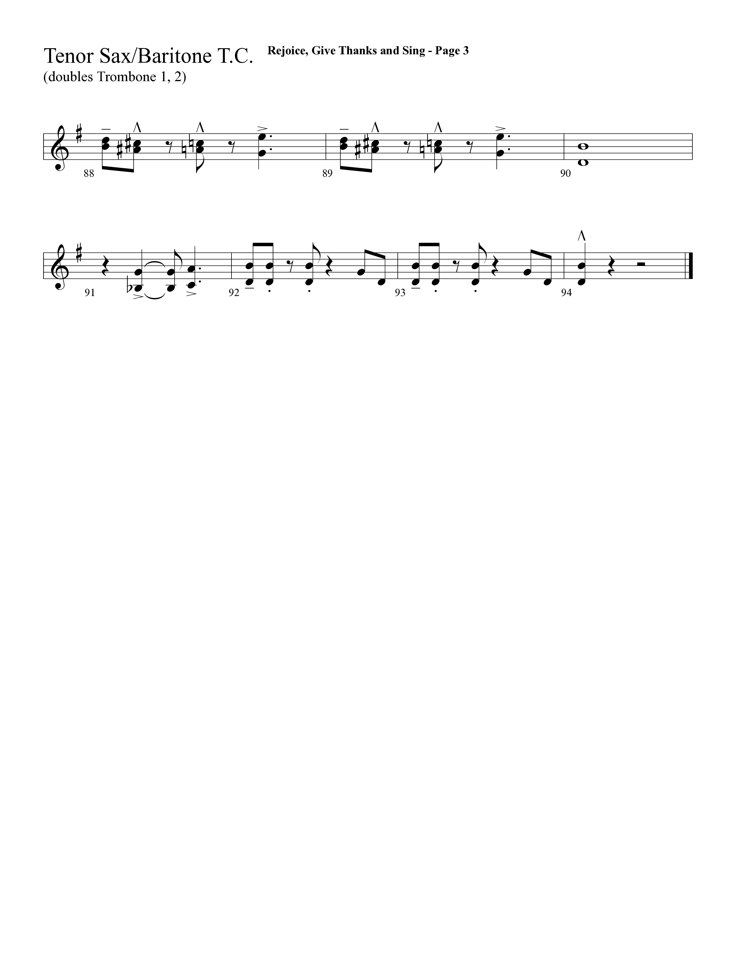 Rejoice, Give Thanks And Sing (with Rejoice, The Lord Is King, Come, Thou Almighty King) (Choral Anthem SATB) Tenor Sax/Baritone T.C. (Lifeway Choral / Arr. Dave Williamson)