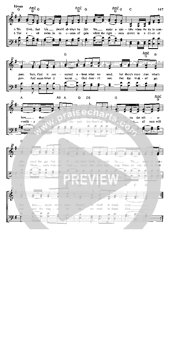 We Need To Thank God Lead Sheet (The Inspirations)