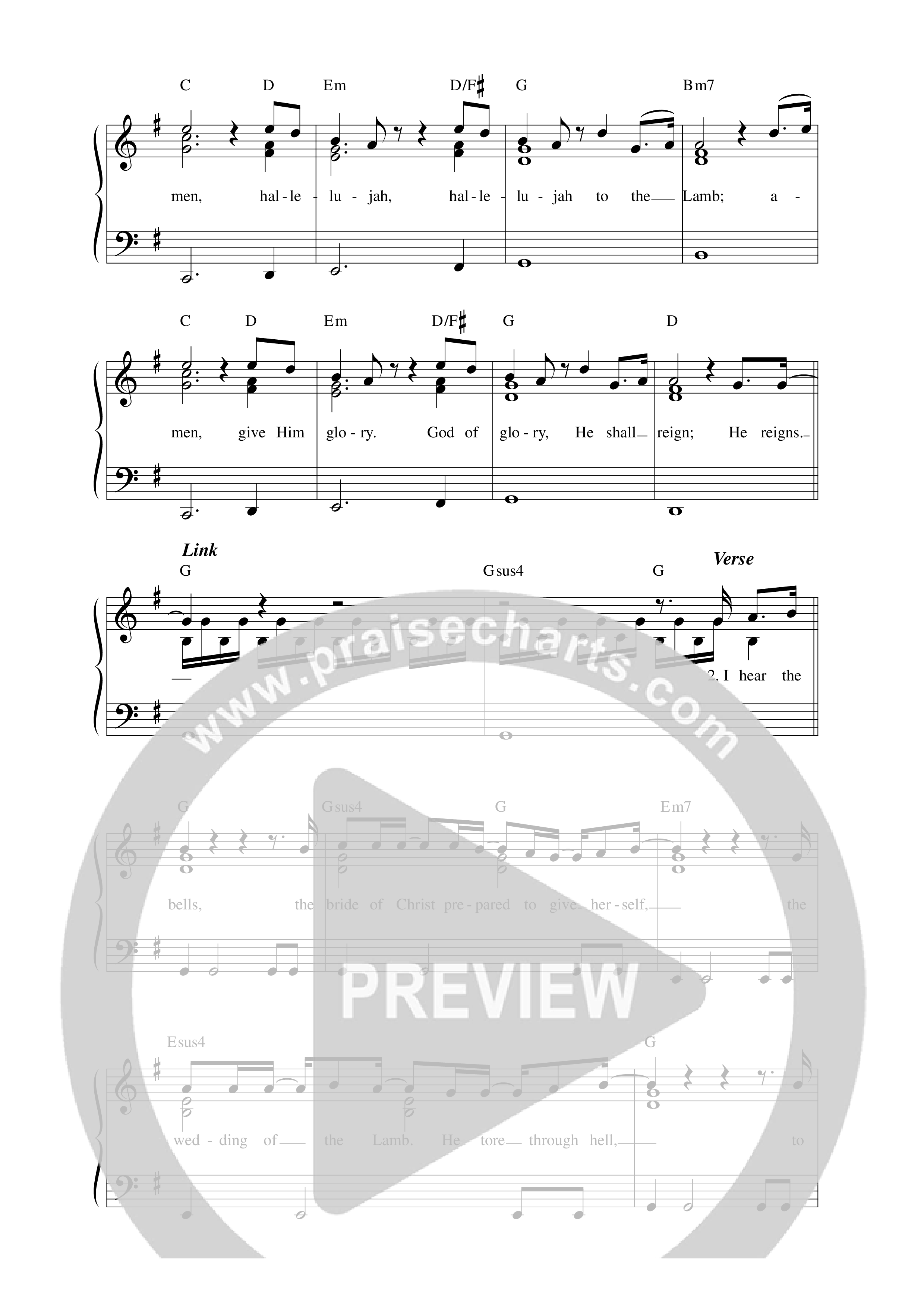 Amen Hallelujah (Live) Lead Sheet Melody (New Life Worship / Jon Egan)