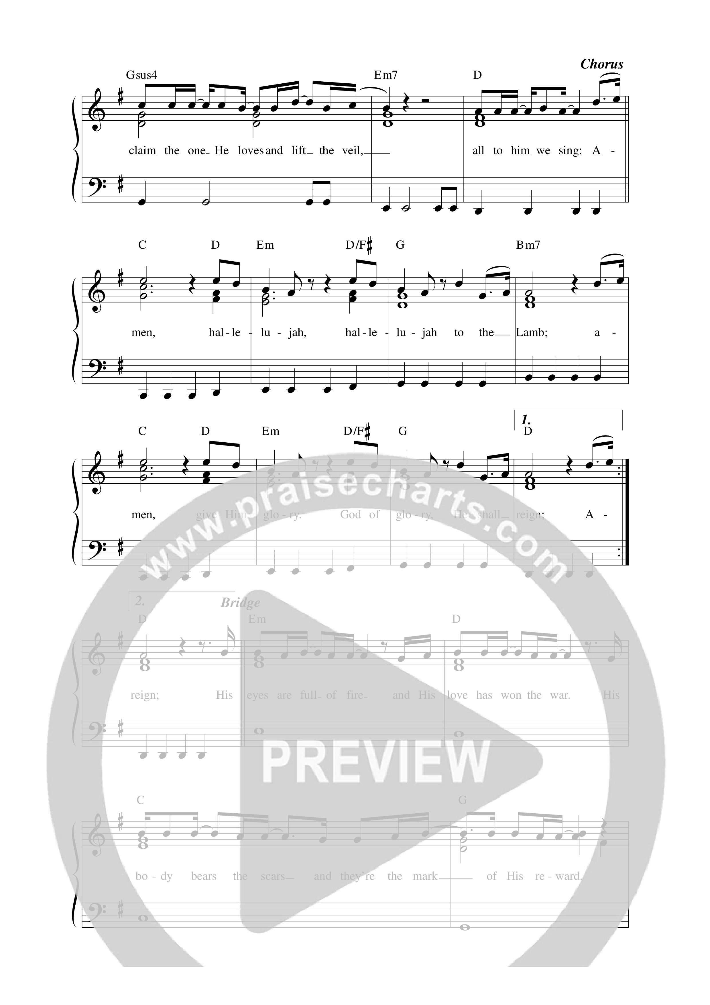 Amen Hallelujah (Live) Lead Sheet Melody (New Life Worship / Jon Egan)
