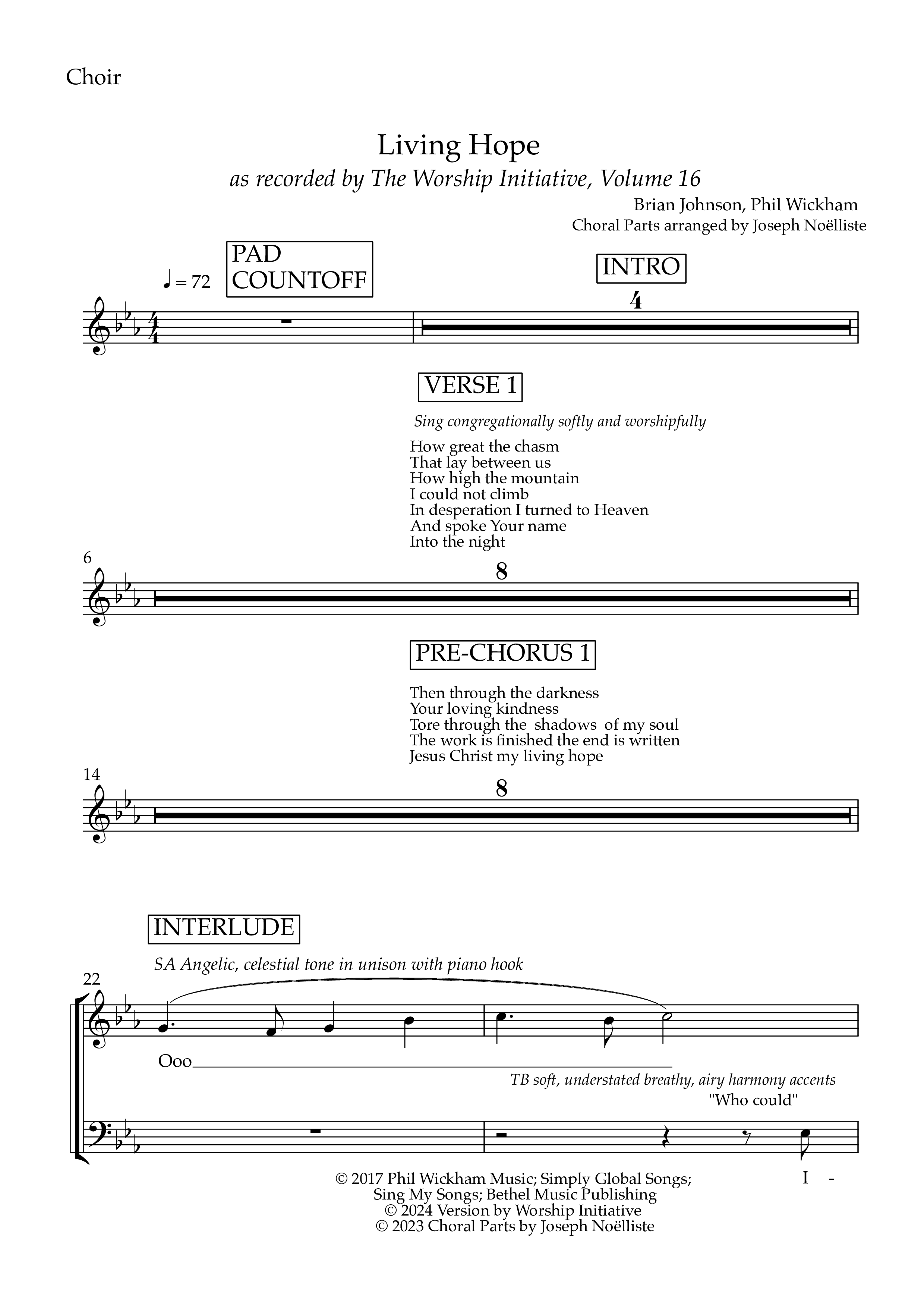 Living Hope (Choir Version) Choir Sheet (The Worship Initiative)