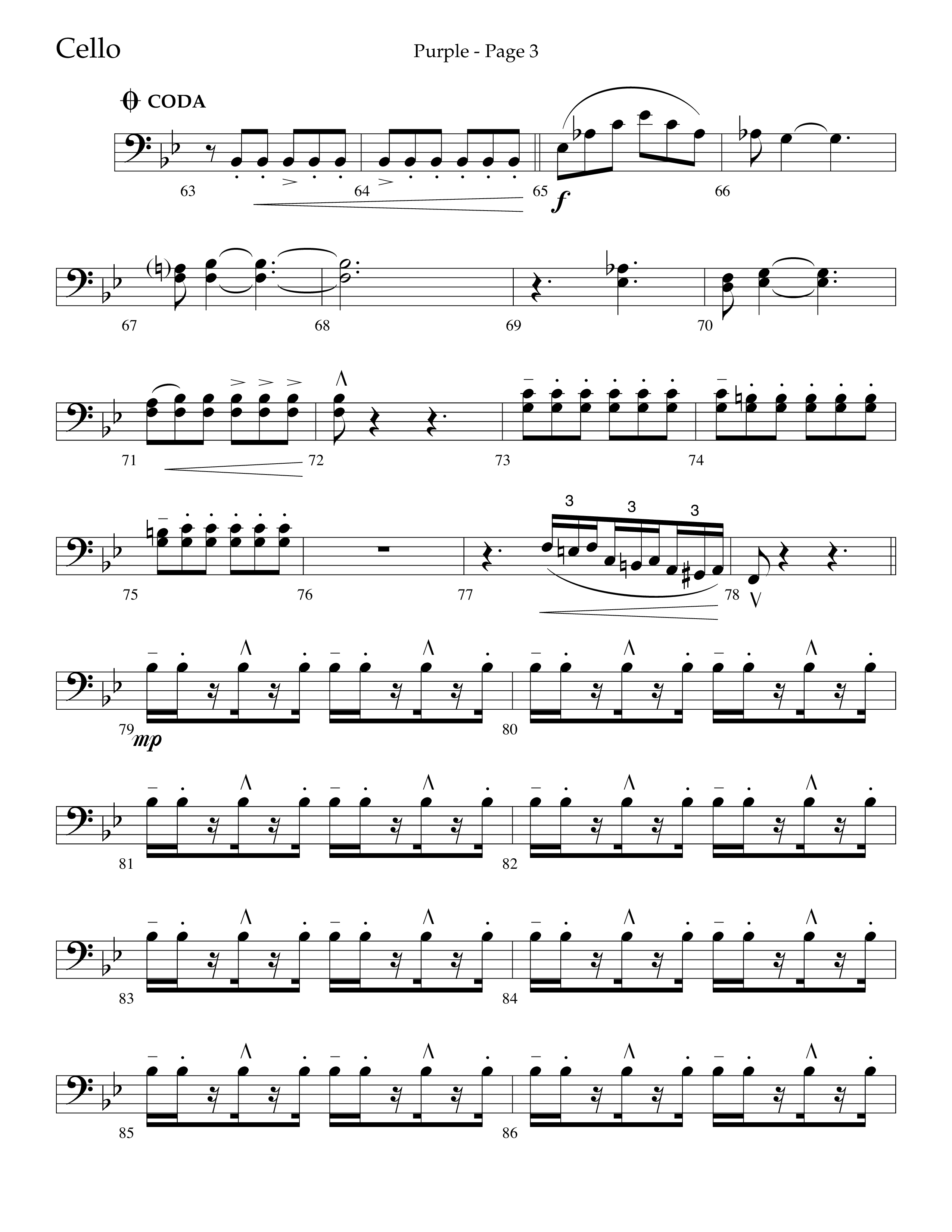 Purple (Choral Anthem SATB) Cello (Lifeway Choral / Arr. J. Daniel Smith)