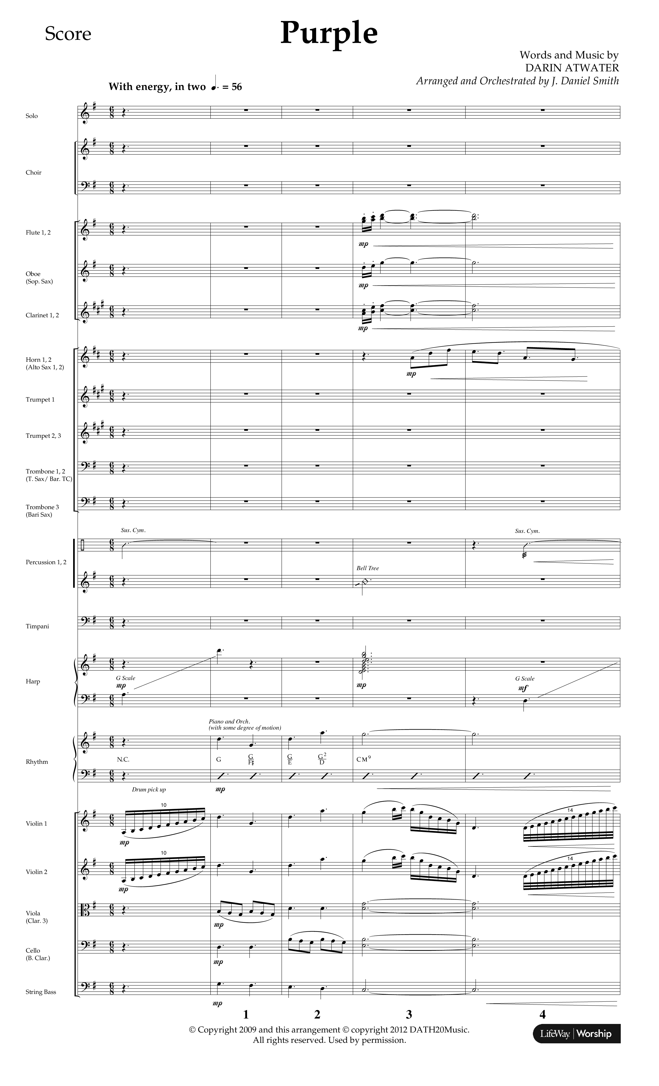 Purple (Choral Anthem SATB) Orchestration (Lifeway Choral / Arr. J. Daniel Smith)