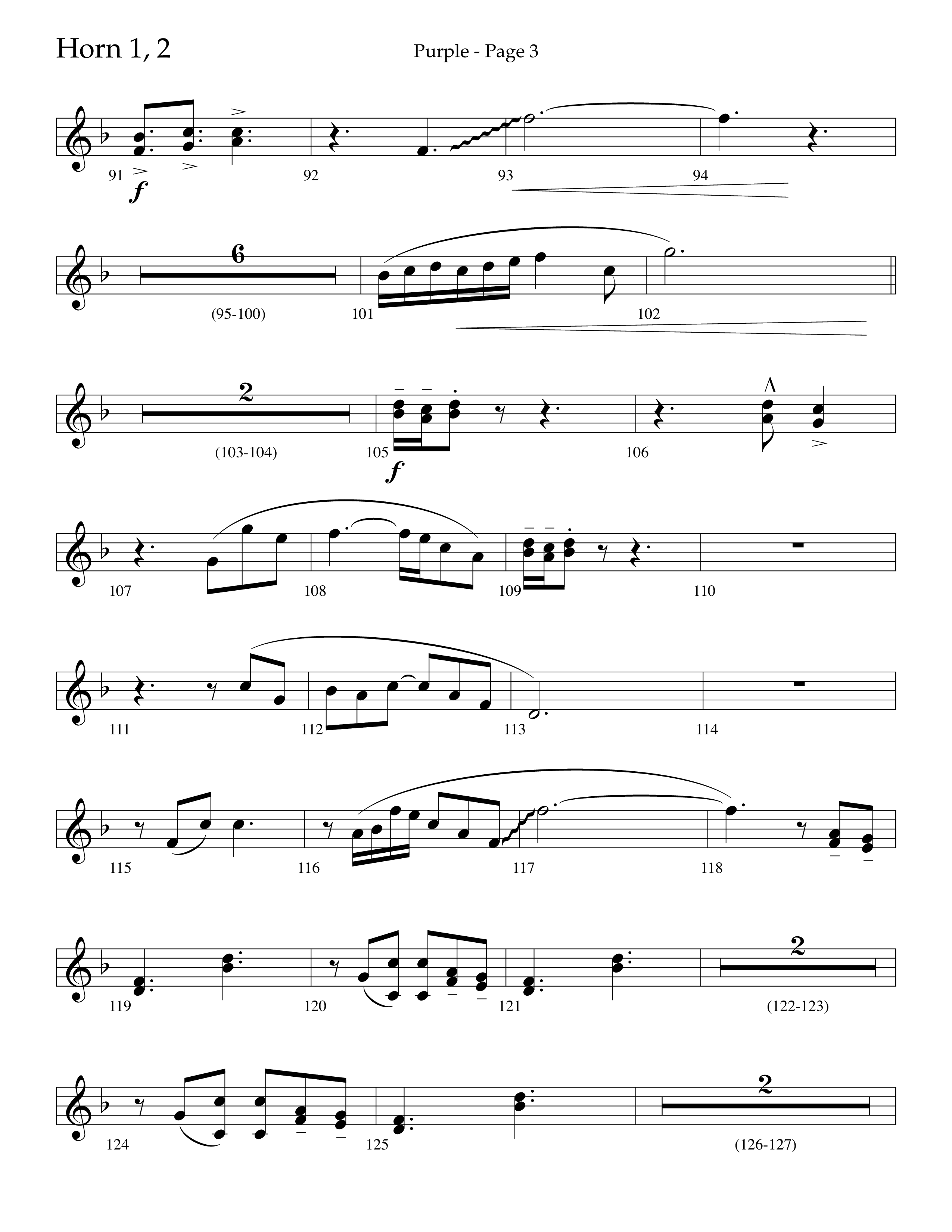 Purple (Choral Anthem SATB) French Horn 1/2 (Lifeway Choral / Arr. J. Daniel Smith)
