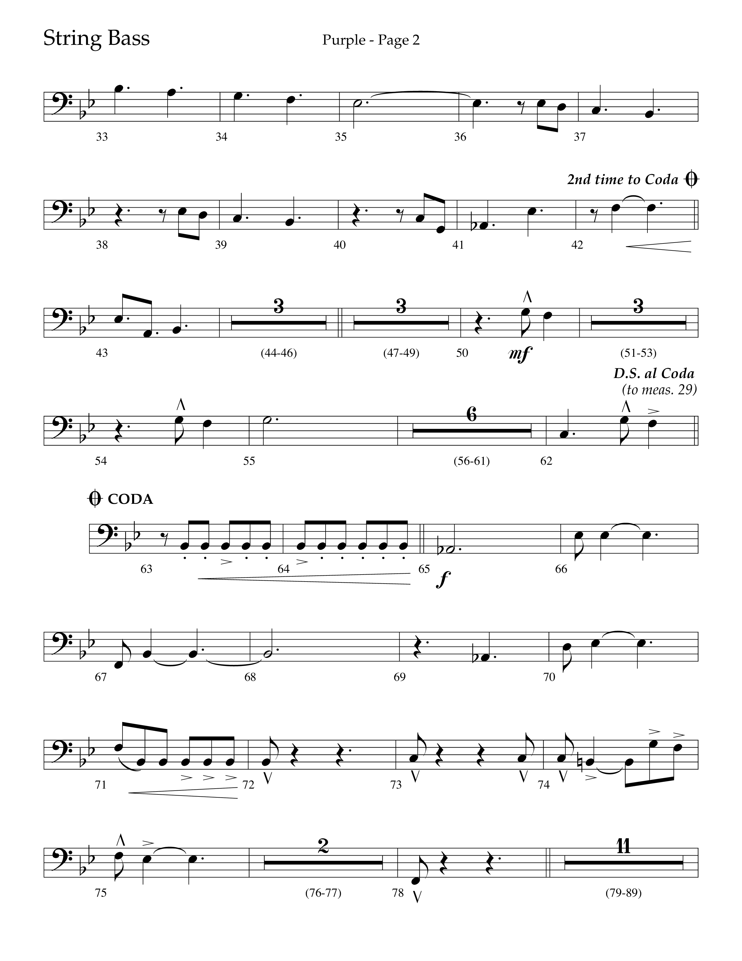 Purple (Choral Anthem SATB) String Bass (Lifeway Choral / Arr. J. Daniel Smith)