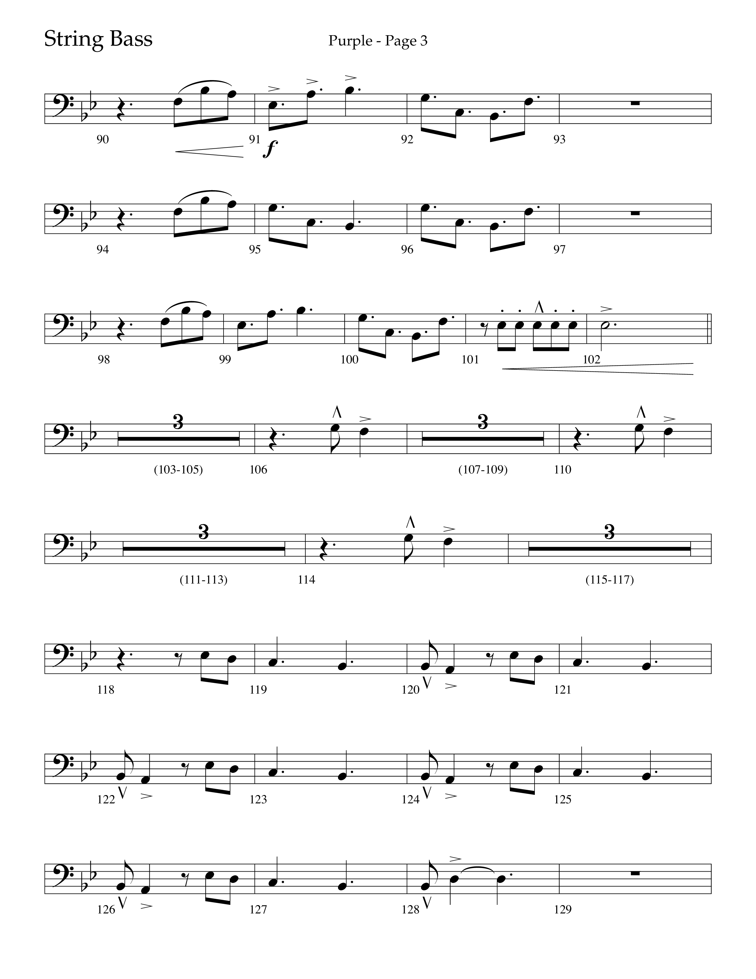 Purple (Choral Anthem SATB) String Bass (Lifeway Choral / Arr. J. Daniel Smith)