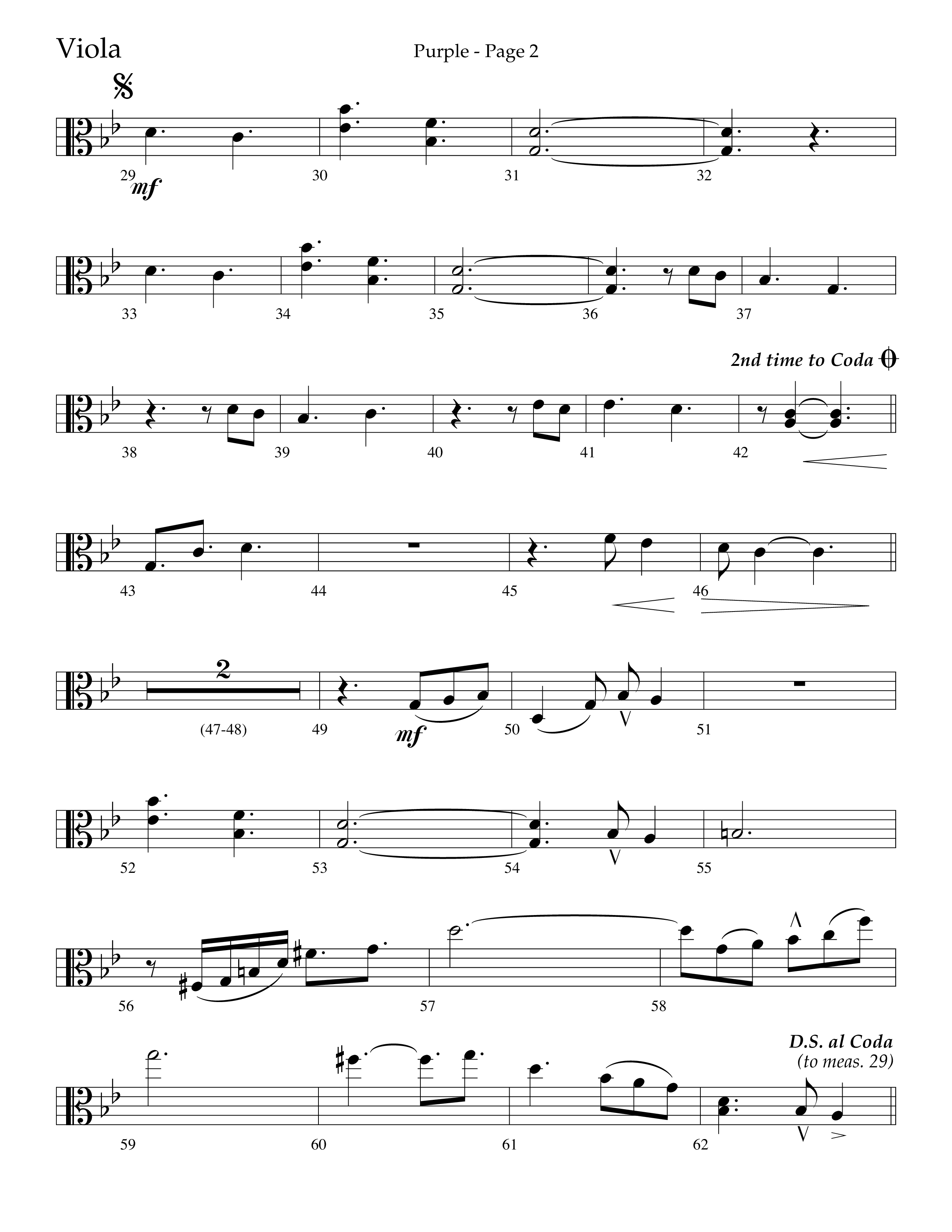 Purple (Choral Anthem SATB) Viola (Lifeway Choral / Arr. J. Daniel Smith)