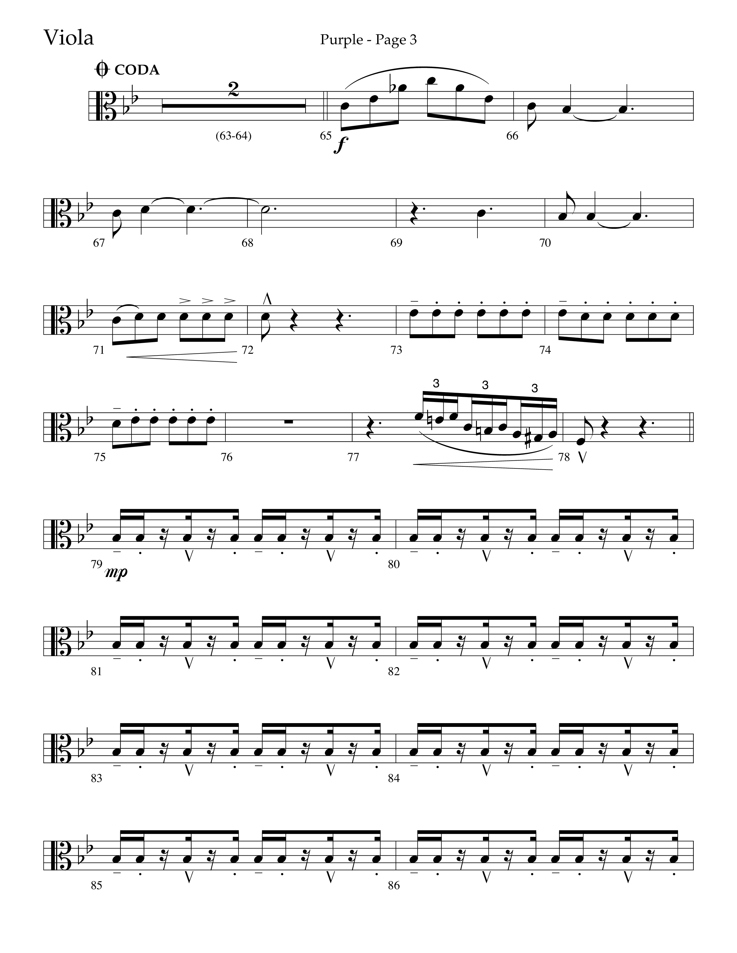 Purple (Choral Anthem SATB) Viola (Lifeway Choral / Arr. J. Daniel Smith)
