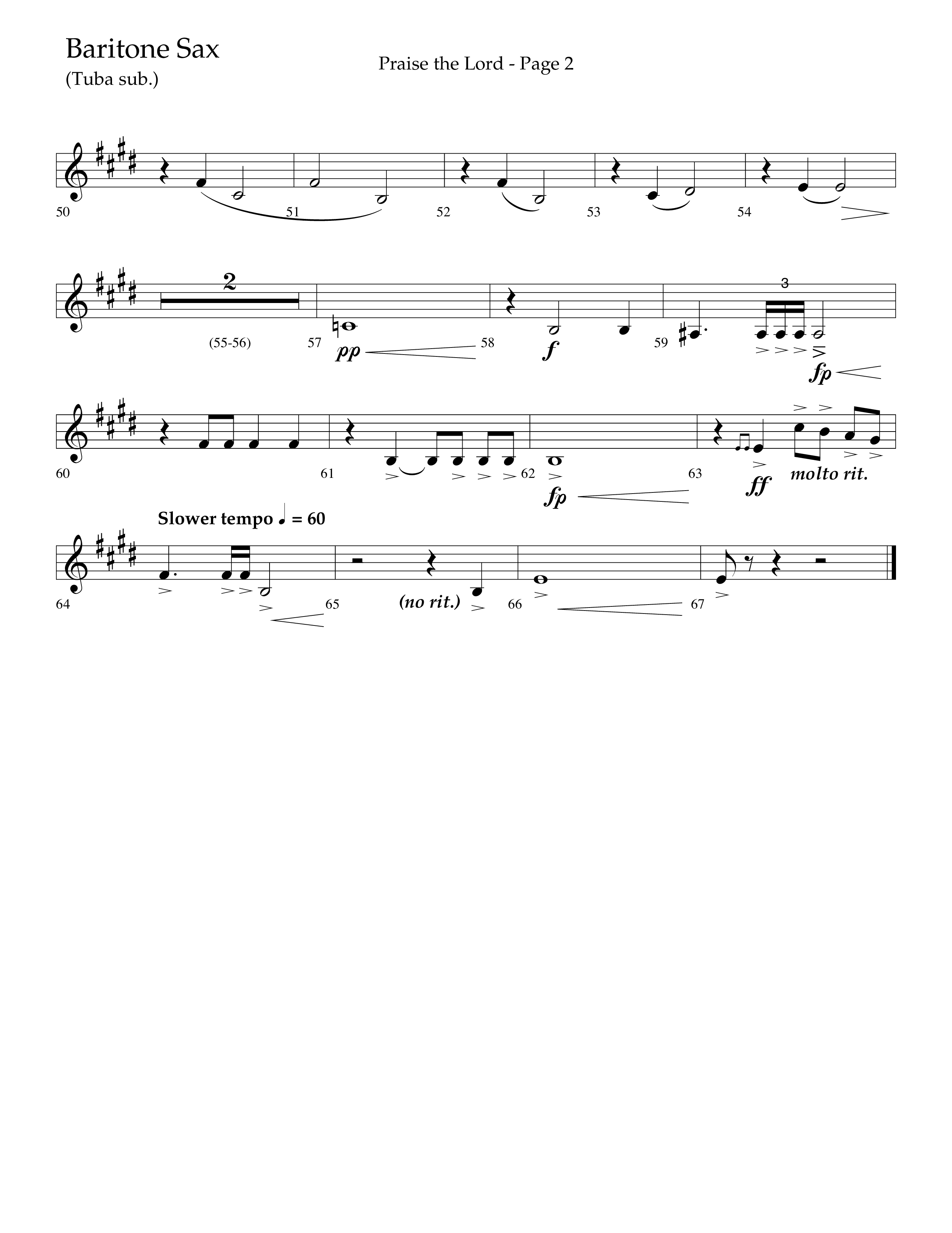Praise The Lord (Choral Anthem SATB) Bari Sax (Lifeway Choral / Arr. Marty Hamby)