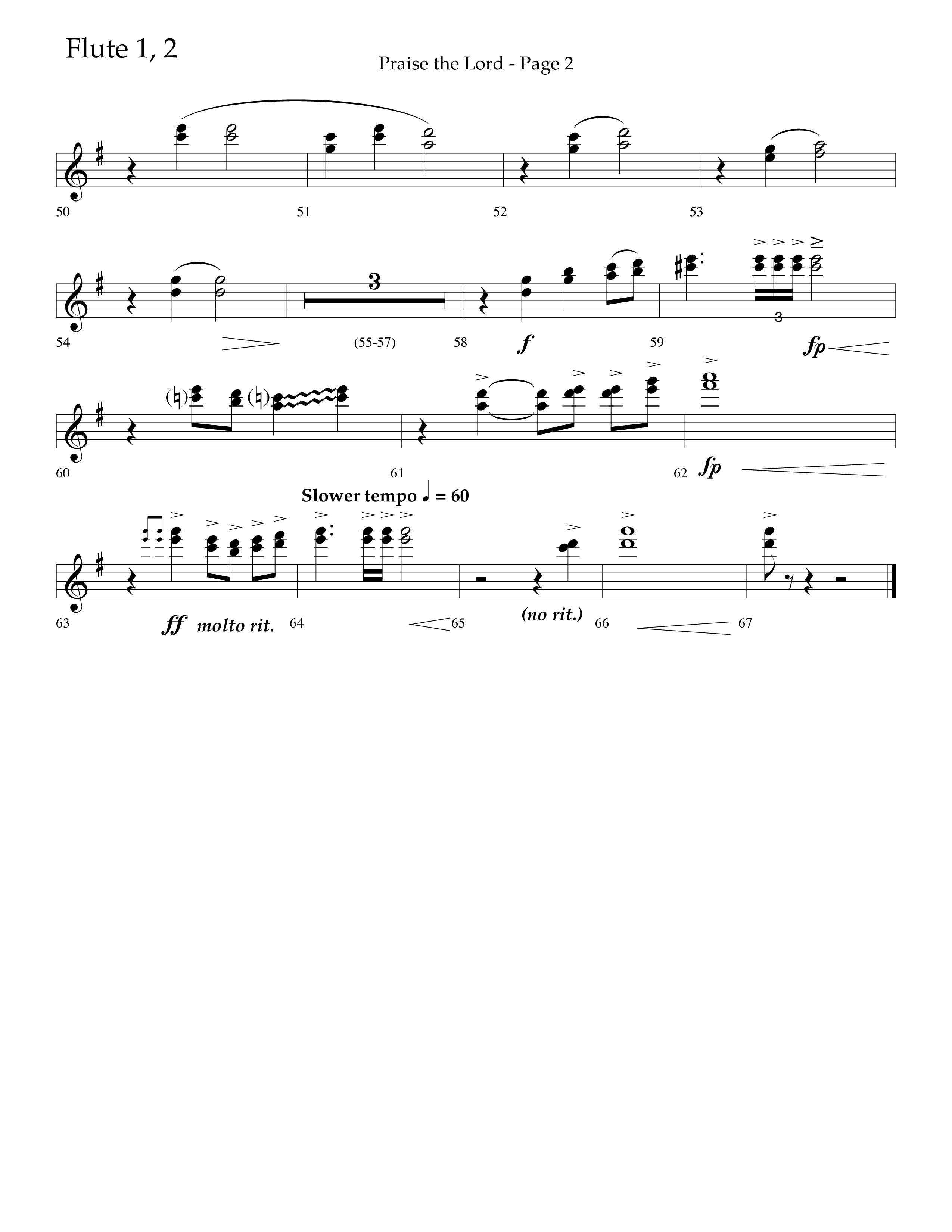 Praise The Lord (Choral Anthem SATB) Flute 1/2 (Lifeway Choral / Arr. Marty Hamby)