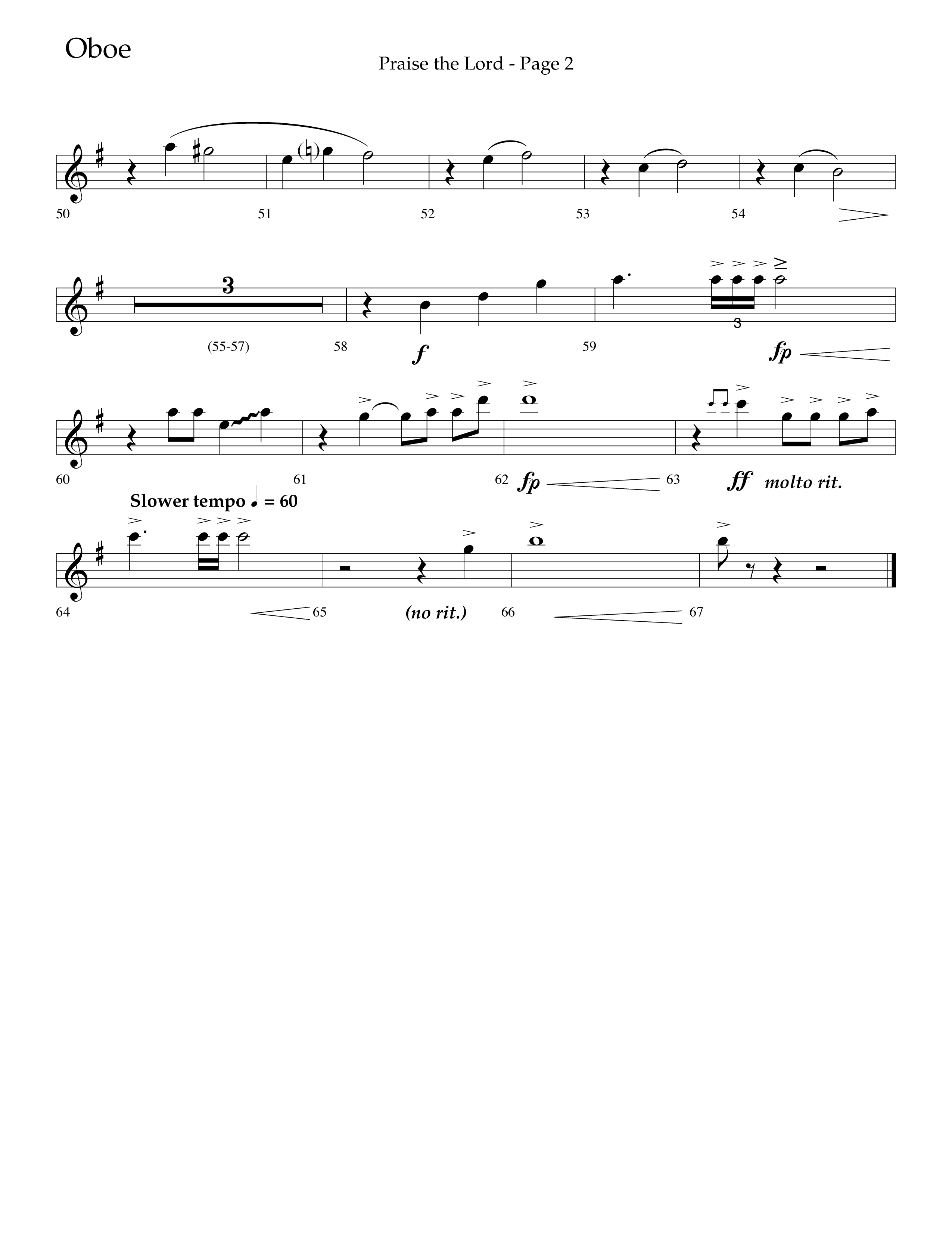 Praise The Lord (Choral Anthem SATB) Oboe (Lifeway Choral / Arr. Marty Hamby)