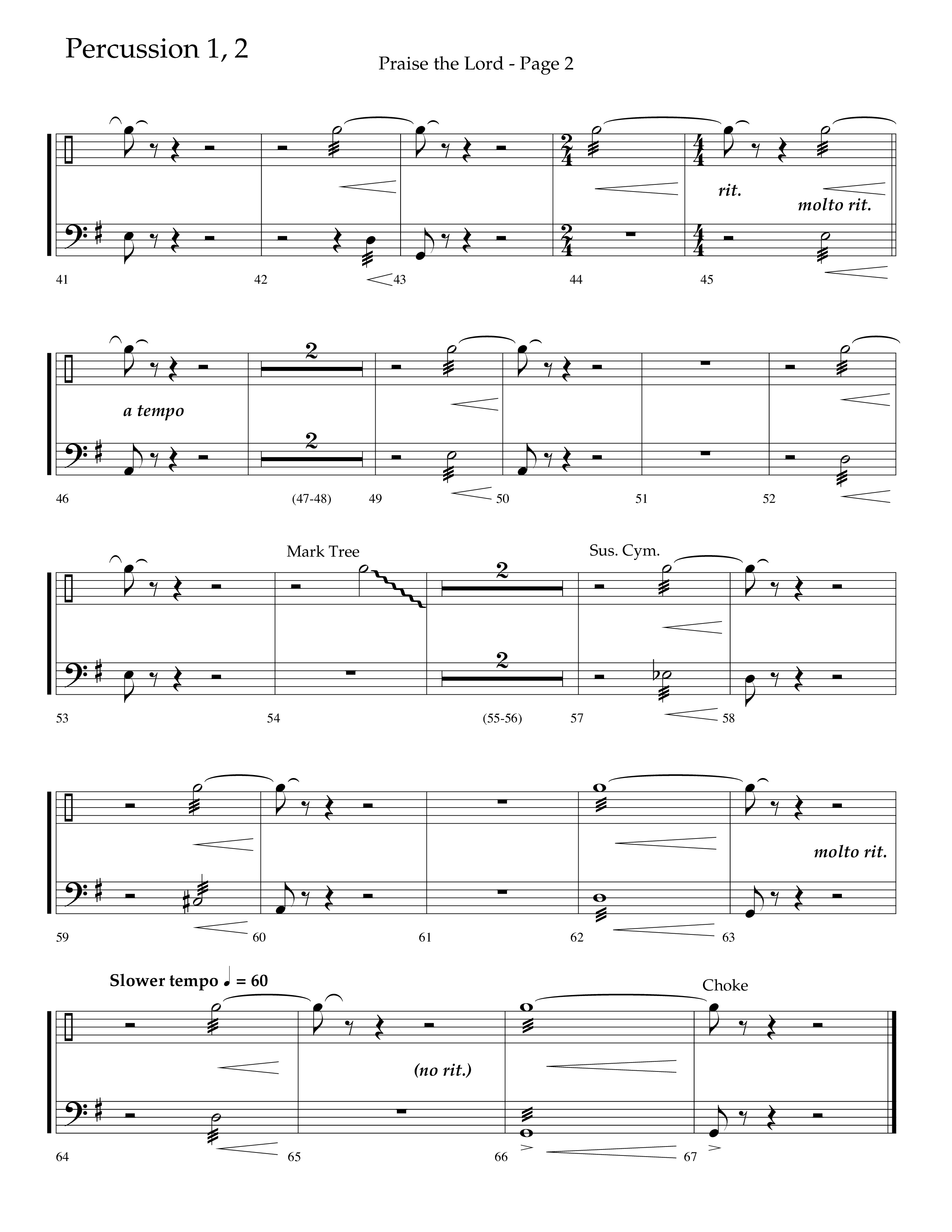 Praise The Lord (Choral Anthem SATB) Percussion 1/2 (Lifeway Choral / Arr. Marty Hamby)