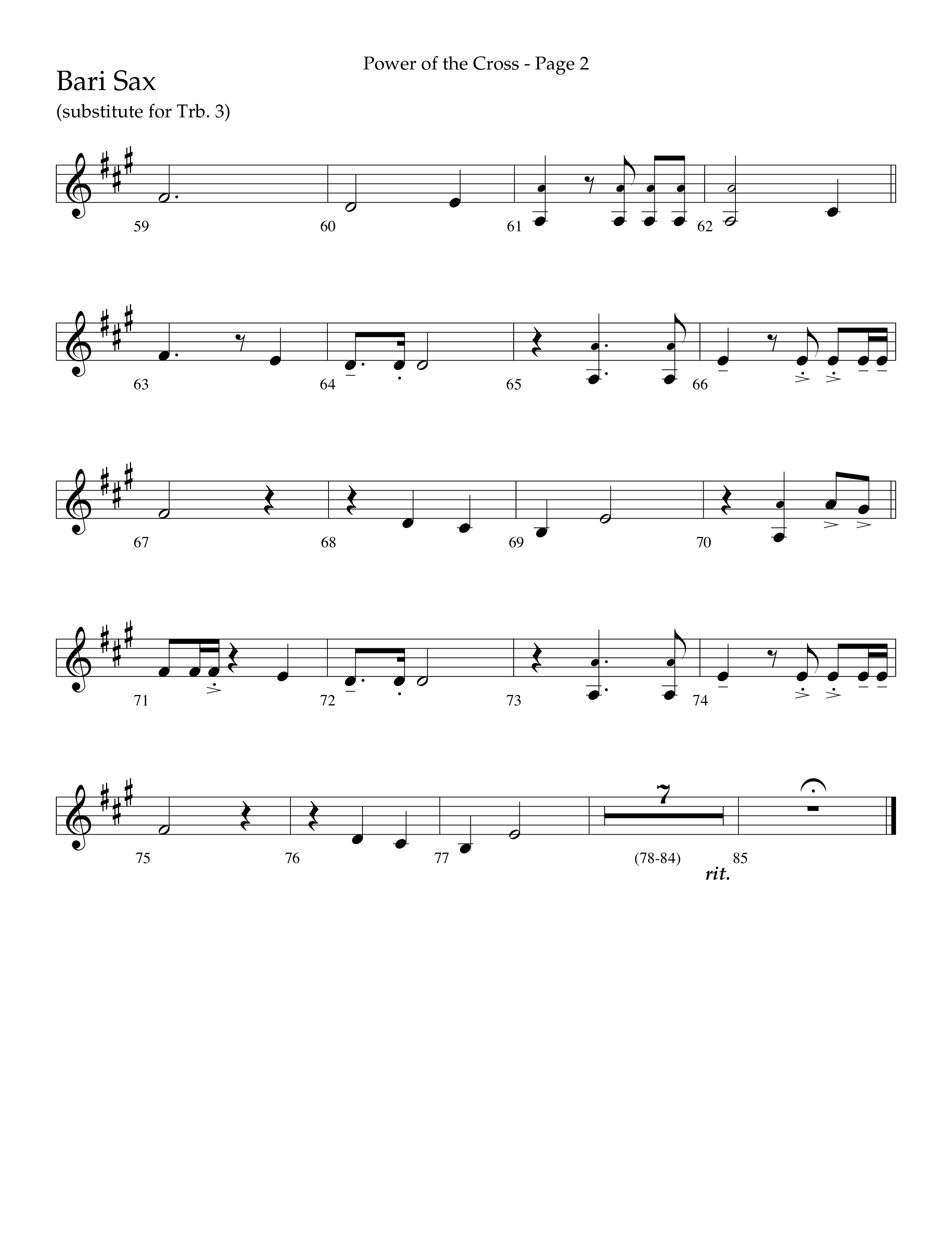 Power Of The Cross (Choral Anthem SATB) Bari Sax (Lifeway Choral / Arr. Russell Mauldin)
