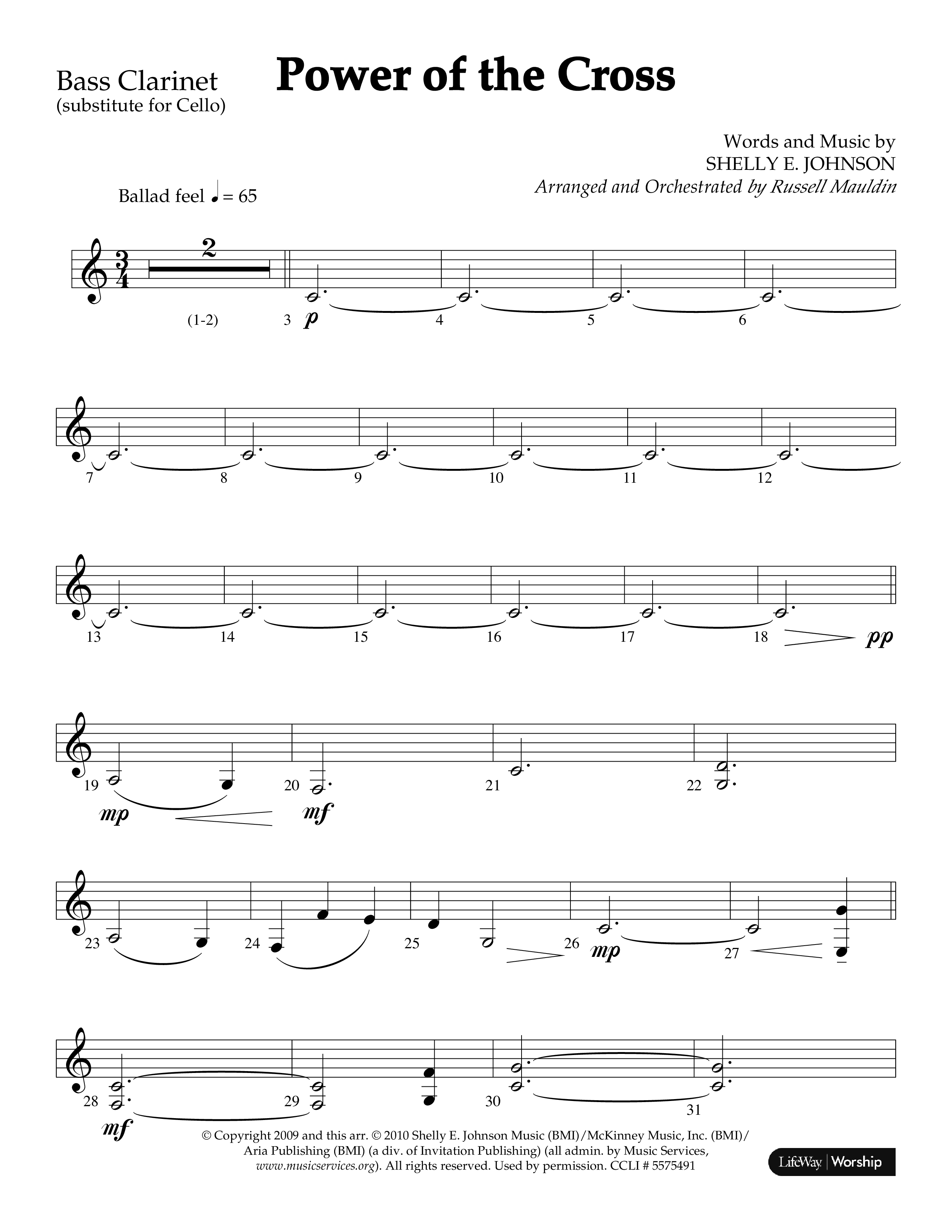Power Of The Cross (Choral Anthem SATB) Bass Clarinet (Lifeway Choral / Arr. Russell Mauldin)