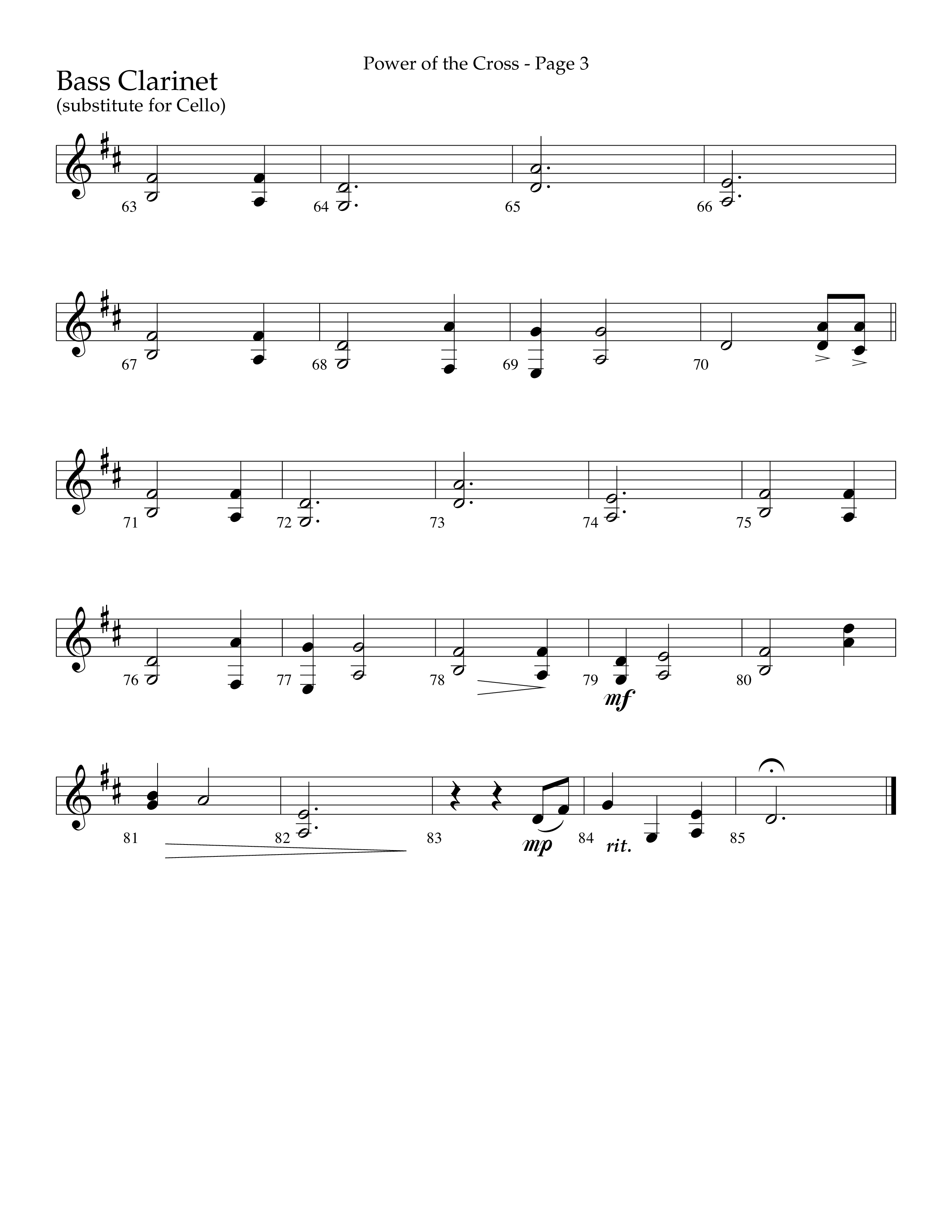 Power Of The Cross (Choral Anthem SATB) Bass Clarinet (Lifeway Choral / Arr. Russell Mauldin)