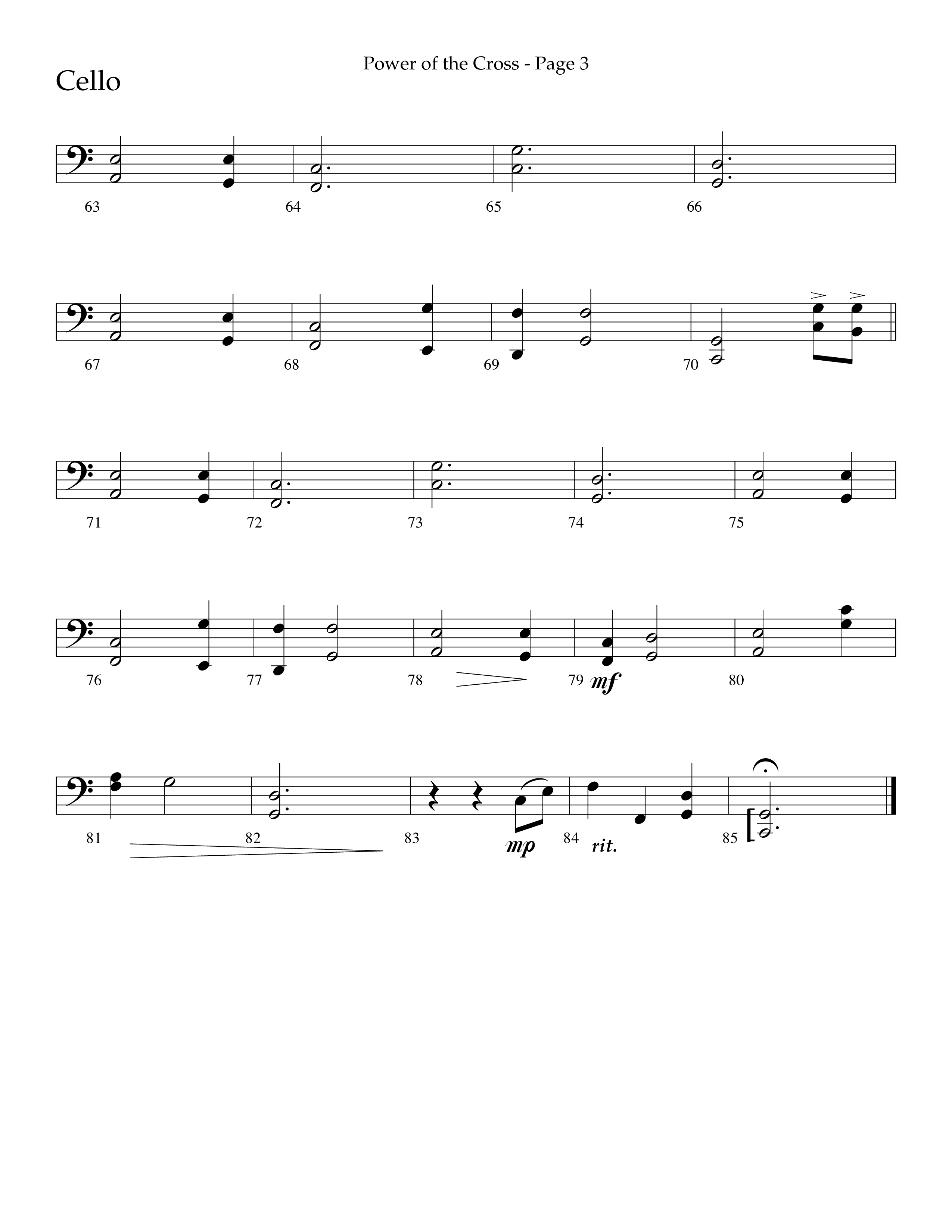Power Of The Cross (Choral Anthem SATB) Cello (Lifeway Choral / Arr. Russell Mauldin)