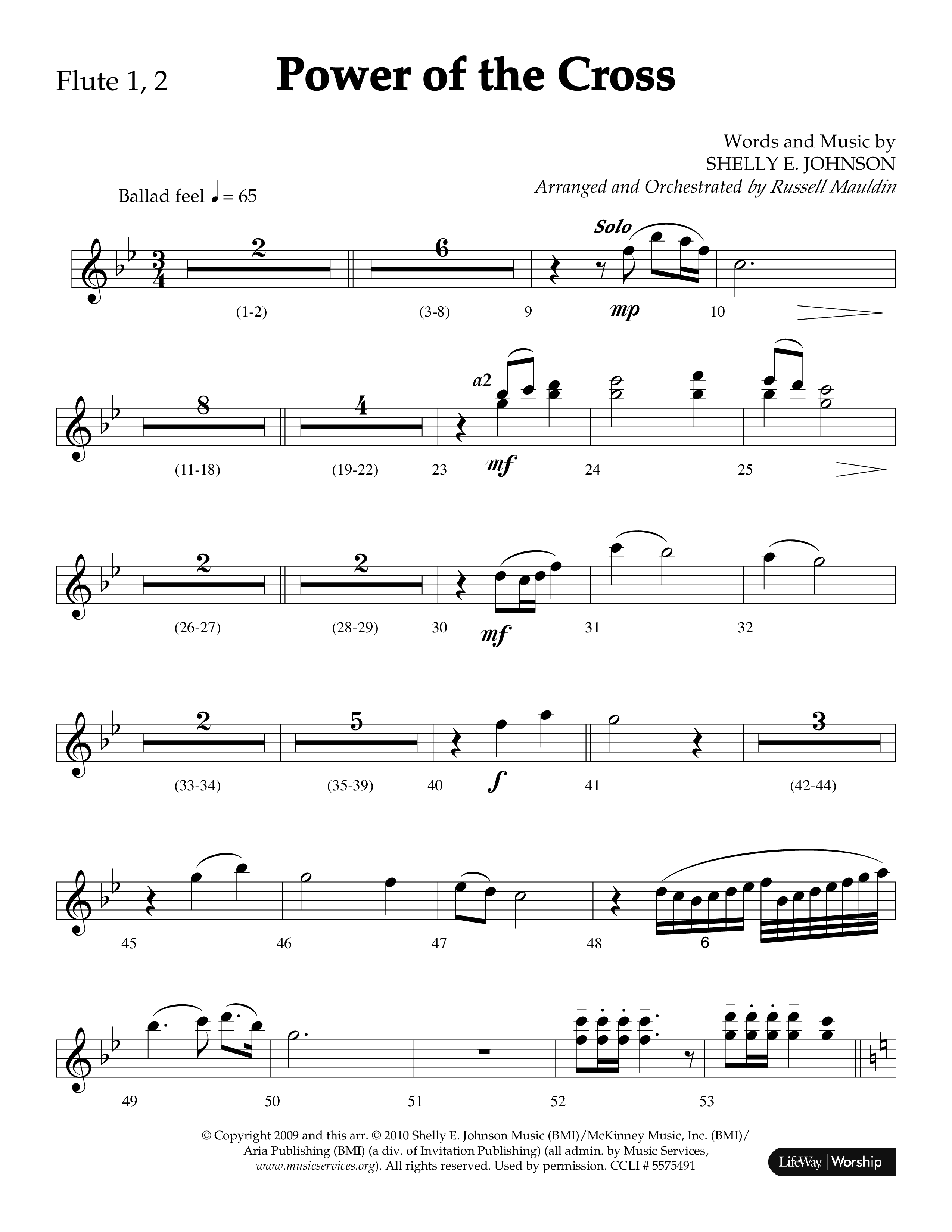 Power Of The Cross (Choral Anthem SATB) Flute 1/2 (Lifeway Choral / Arr. Russell Mauldin)