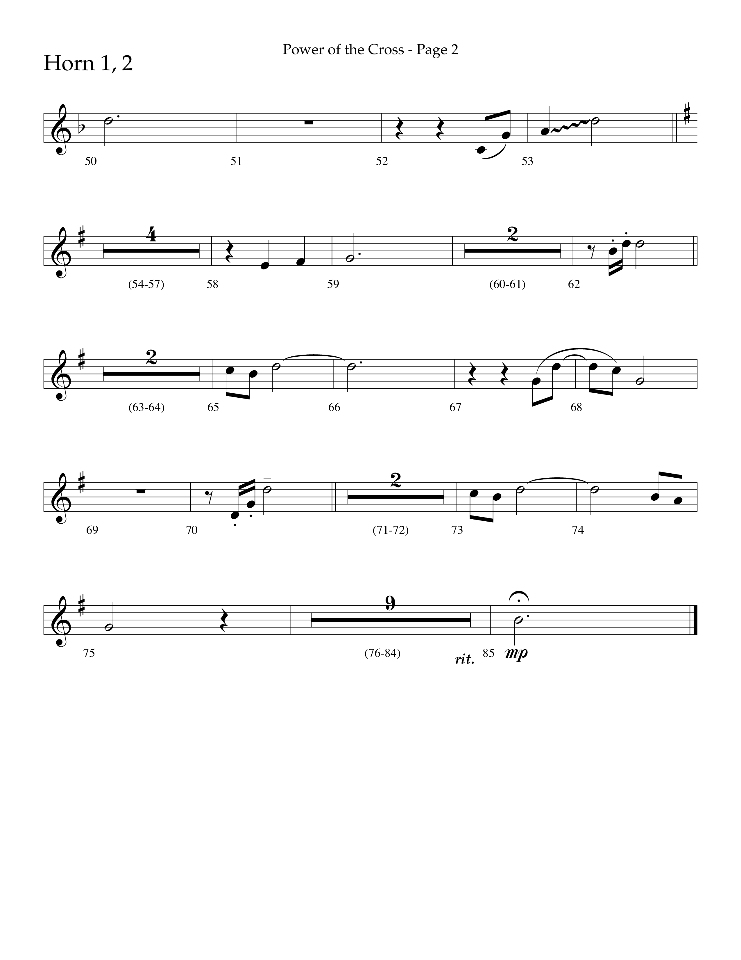 Power Of The Cross (Choral Anthem SATB) French Horn 1/2 (Lifeway Choral / Arr. Russell Mauldin)