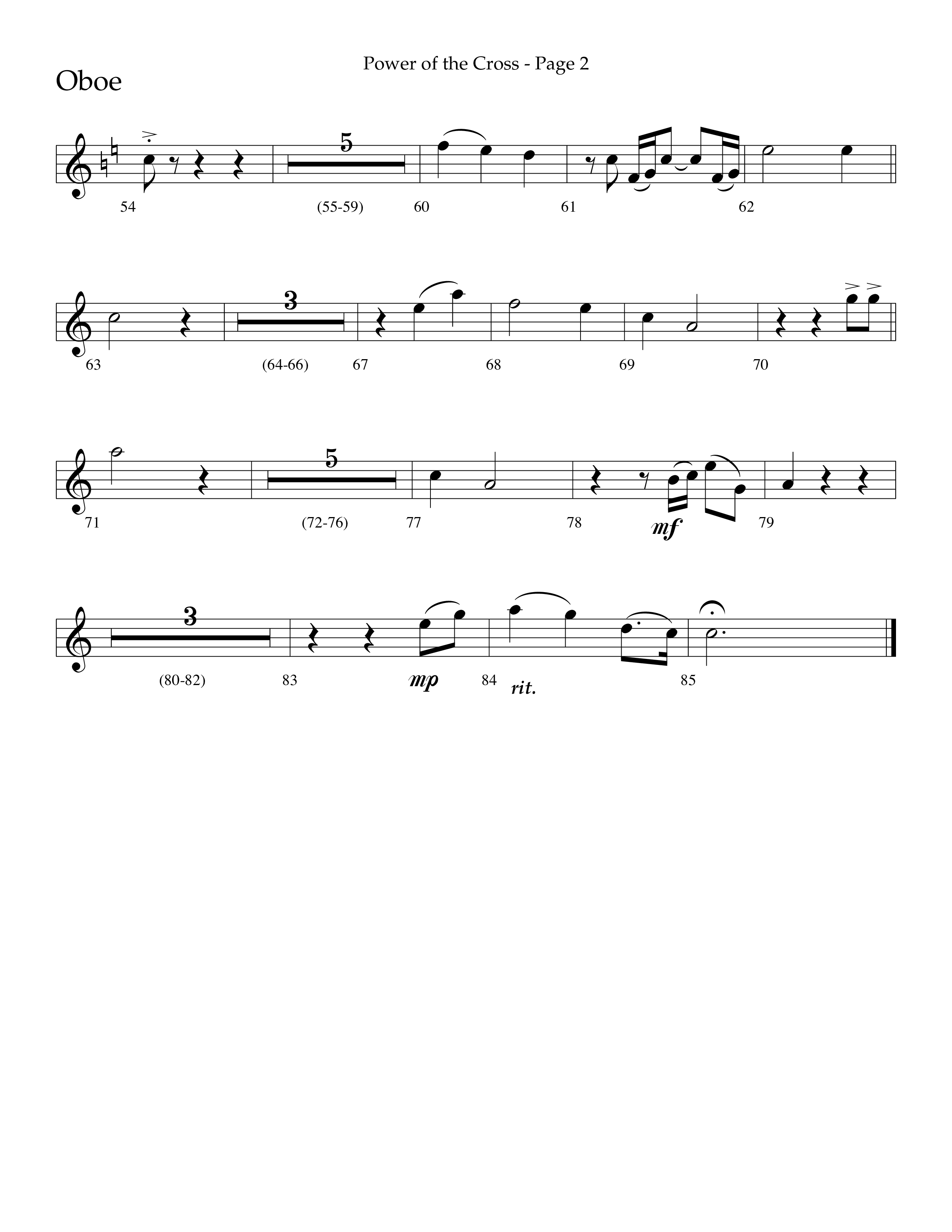 Power Of The Cross (Choral Anthem SATB) Oboe (Lifeway Choral / Arr. Russell Mauldin)