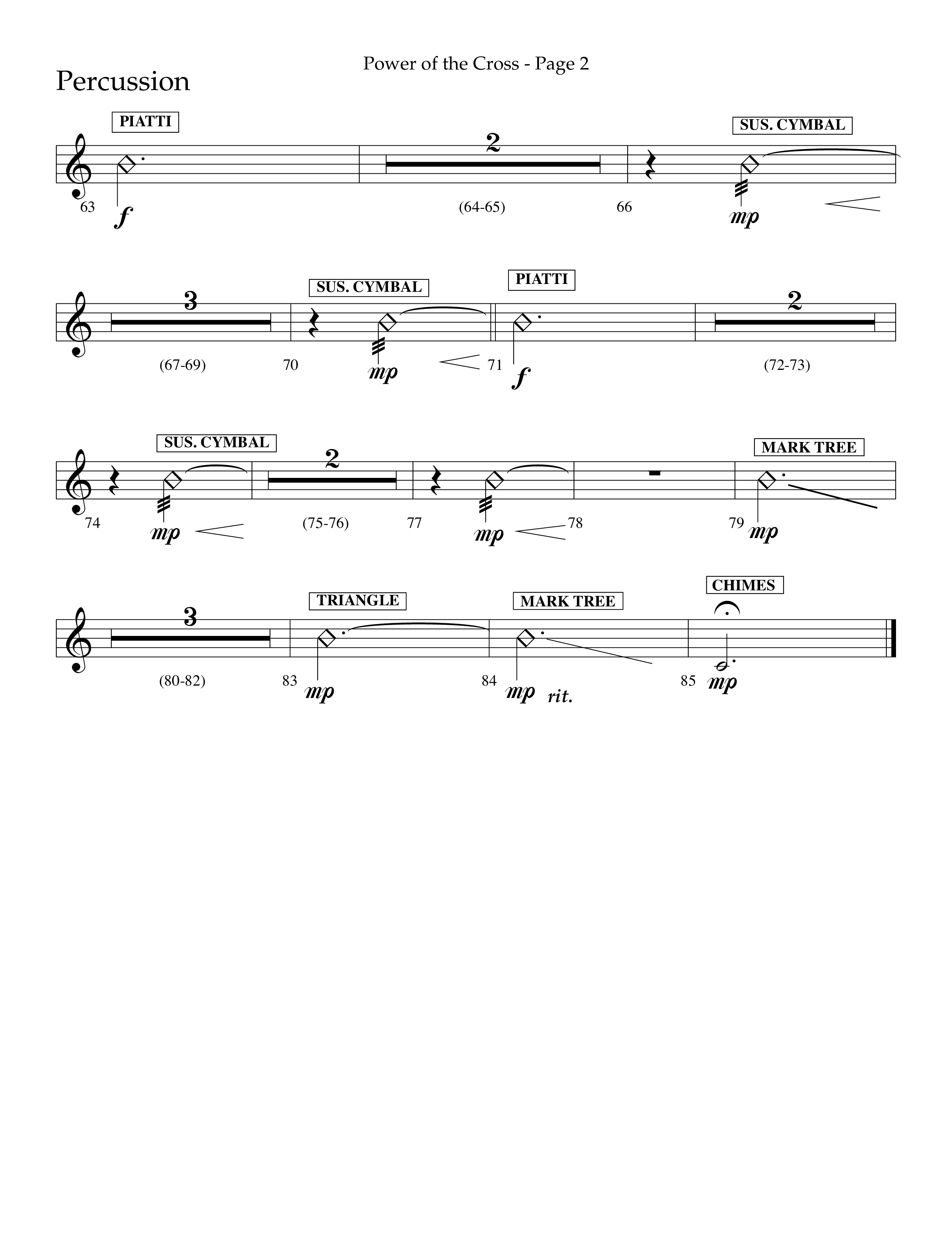 Power Of The Cross (Choral Anthem SATB) Percussion (Lifeway Choral / Arr. Russell Mauldin)